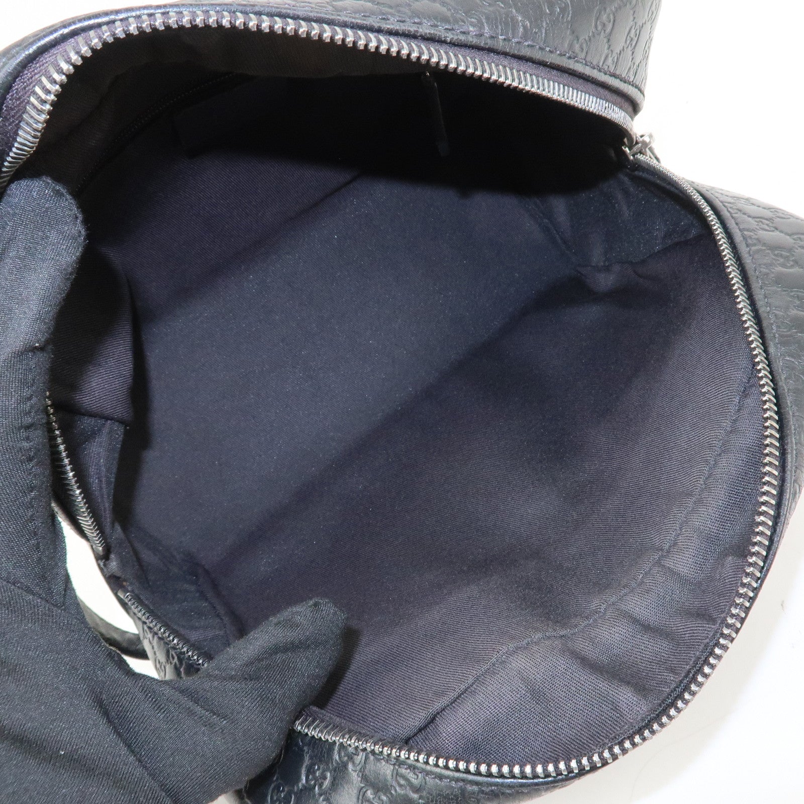 GUCCI Micro Guccissima Leather Hand Bag Clutch Bag Black 419775