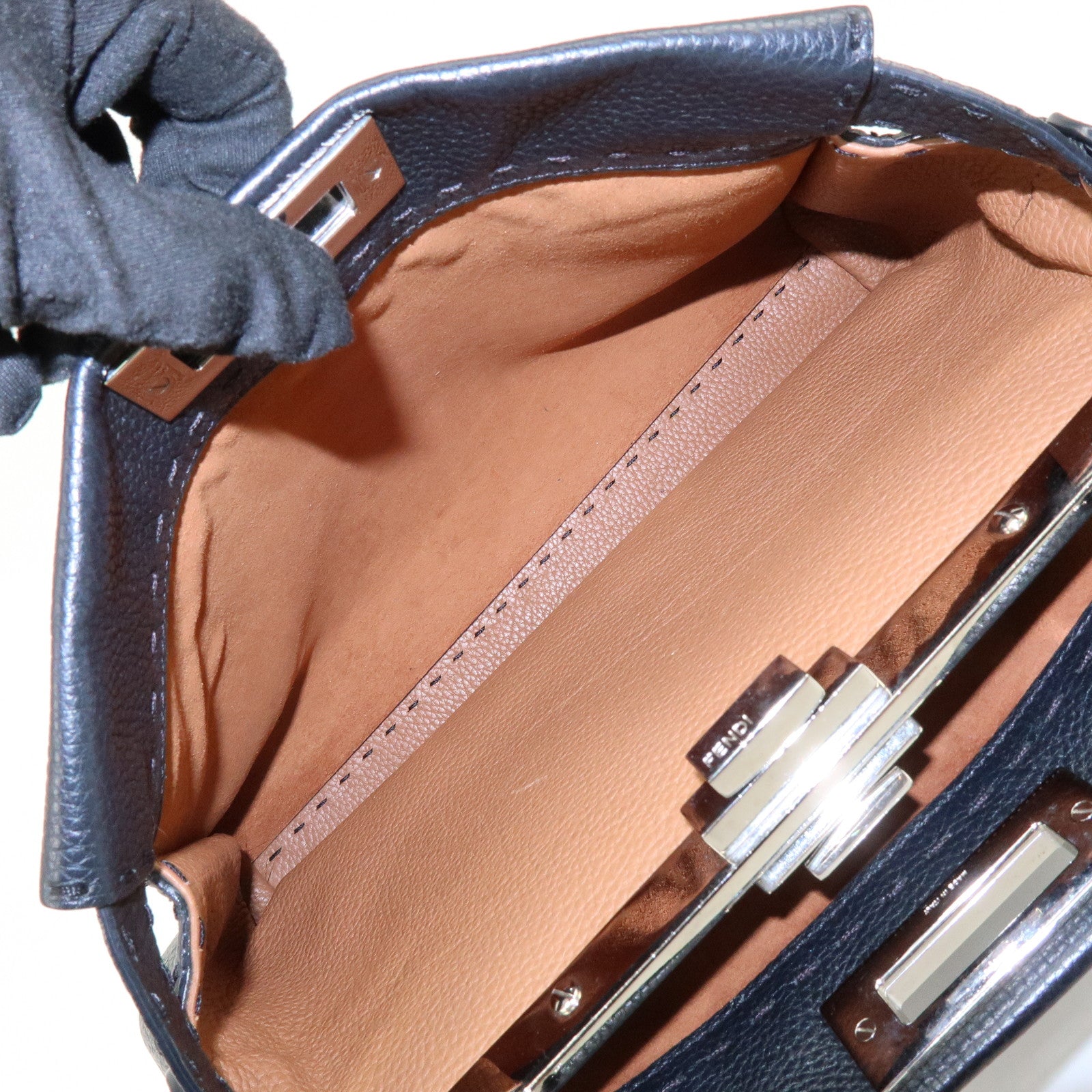 FENDI Selleria Peekaboo Leather 2Way Bag Hand Shoulder Bag 8BN290