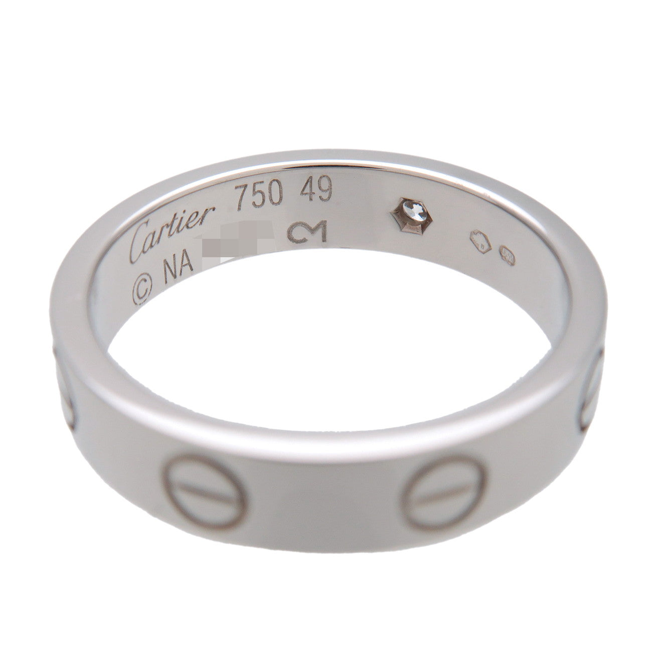 Cartier Mini Love Ring K18 750WG White Gold #49 US5 EU49 HK10.5