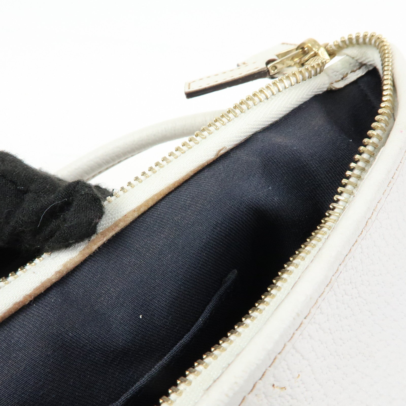 GUCCI Abbey Leather Shoulder Bag Hand Bag White 130939