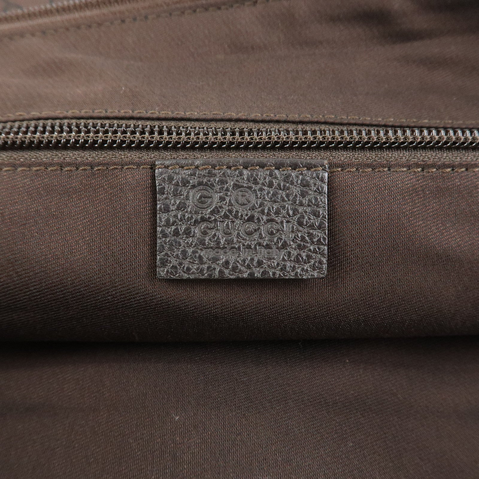 GUCCI GG Nylon Leather Shoulder Bag Crossbody Bag Dark Brown 190628