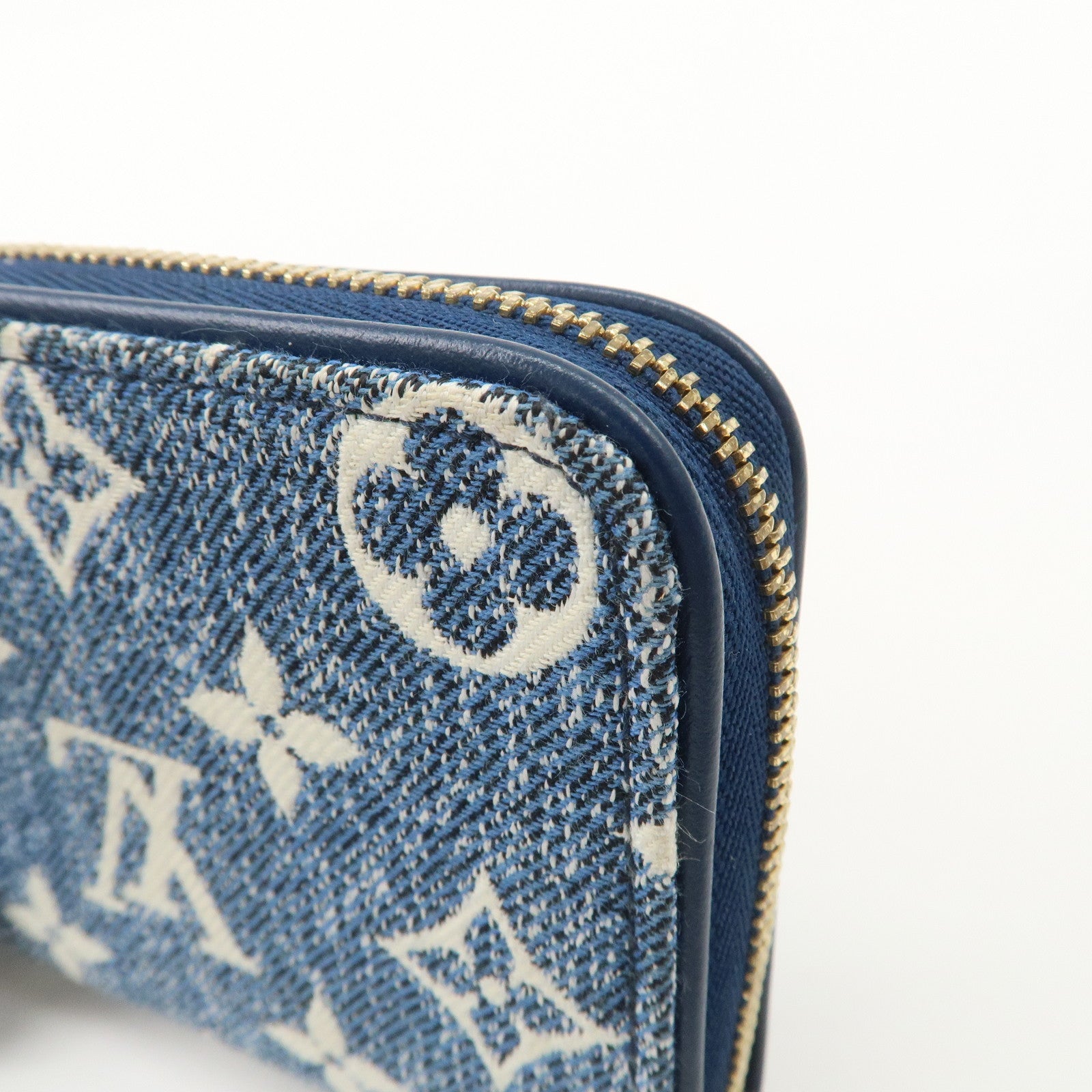 Louis Vuitton Monogram Denim Coin Case Compact Wallet Blue M81185
