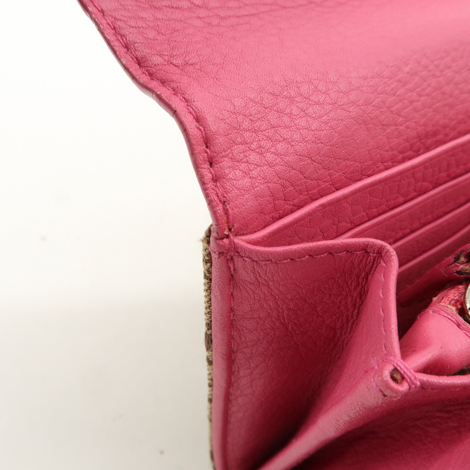 Christian Dior Trotter Street Chic Canvas Leather Long Wallet Pink