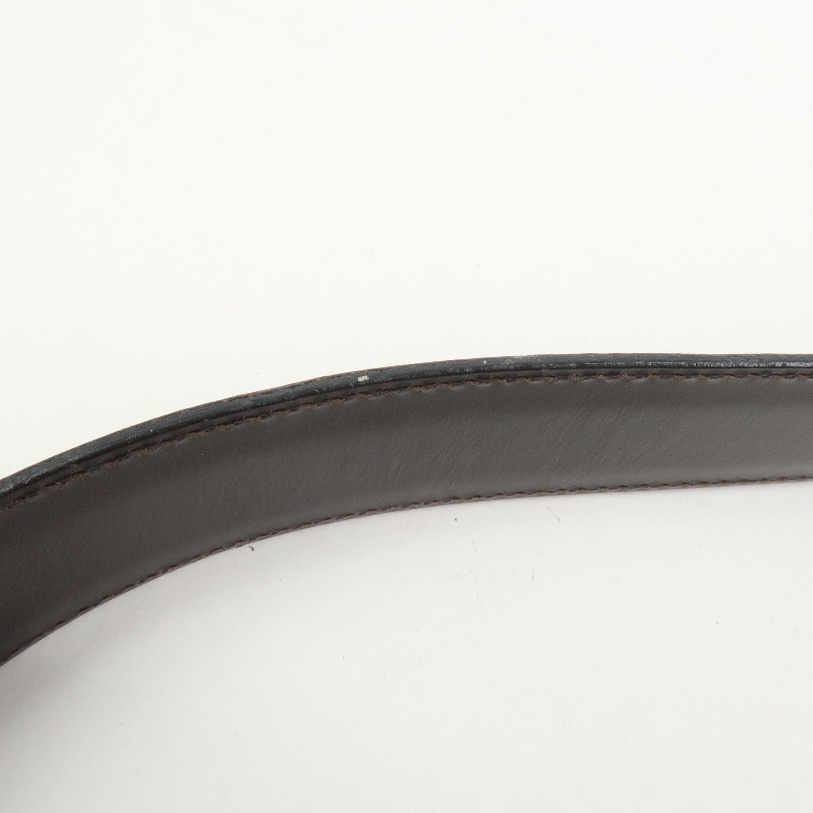 Ferragamo Gancini Leather Shoulder Bag Dark Brown AQ-21 0170