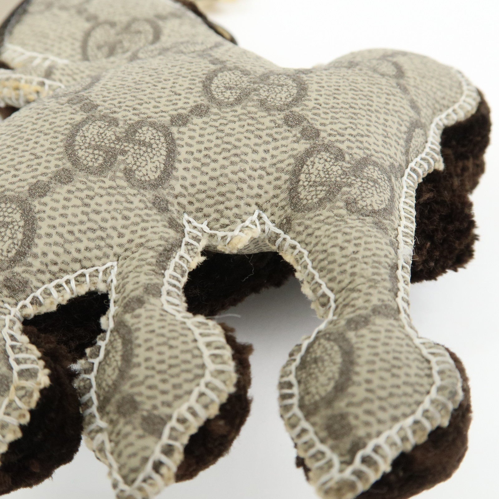 GUCCI Gucciori GG Supreme Leather Toy Poodle Lulu Bag Charm Brown