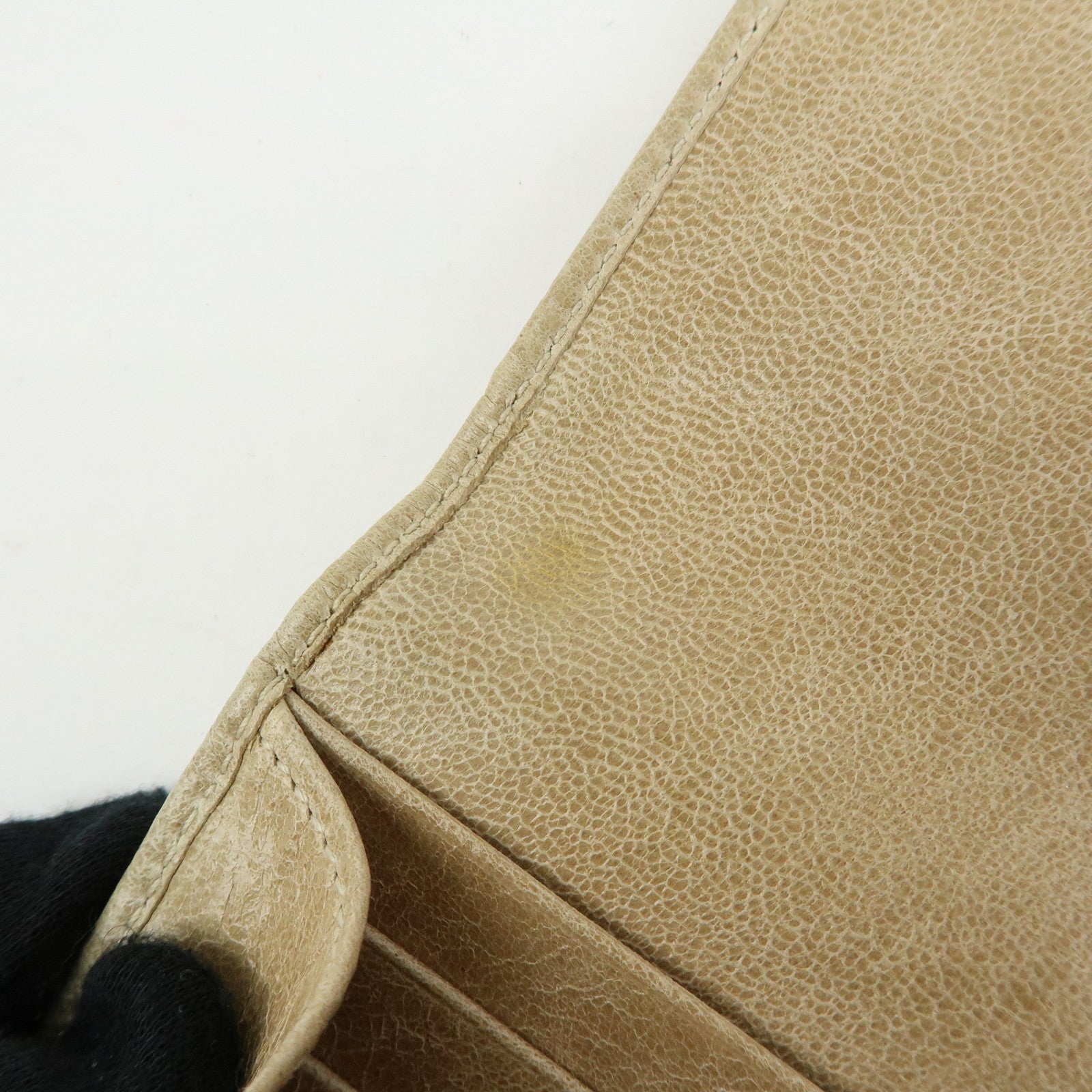BALENCIAGA City Leather The Money Long Wallet Beige 163471