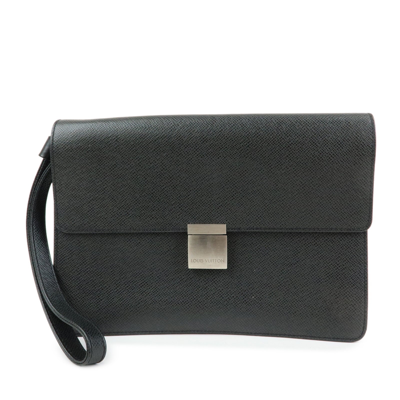 Louis Vuitton Taiga Leather Selenga Clutch Bag Ardoise M30782 Authentic Used F/S