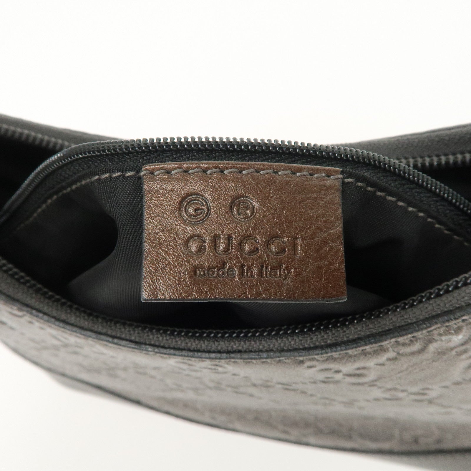 GUCCI Guccissima Leather Shoulder Bag Hand Bag Silver 240020