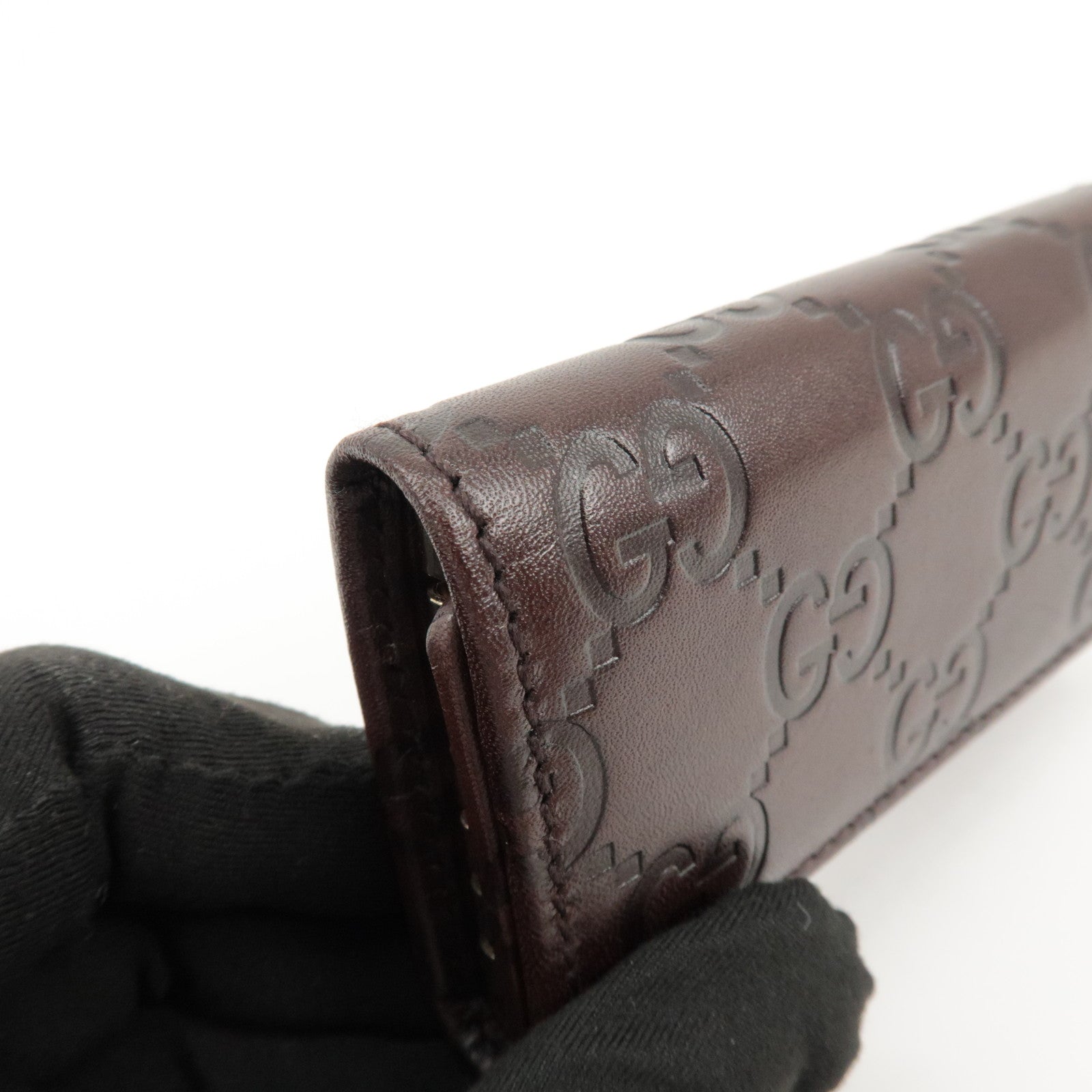 GUCCI Guccissima Leather 6 Rings Key Case Key Holder Brown 138093 Used