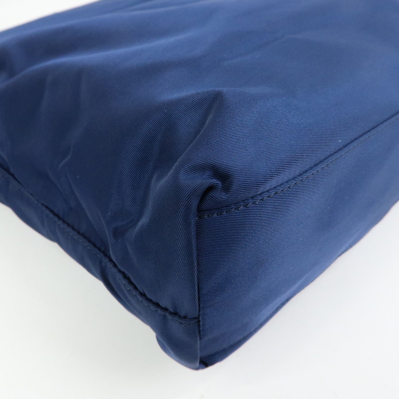 PRADA Triangle Logo Nylon Shoulder Bag Hand Bag Navy B6242