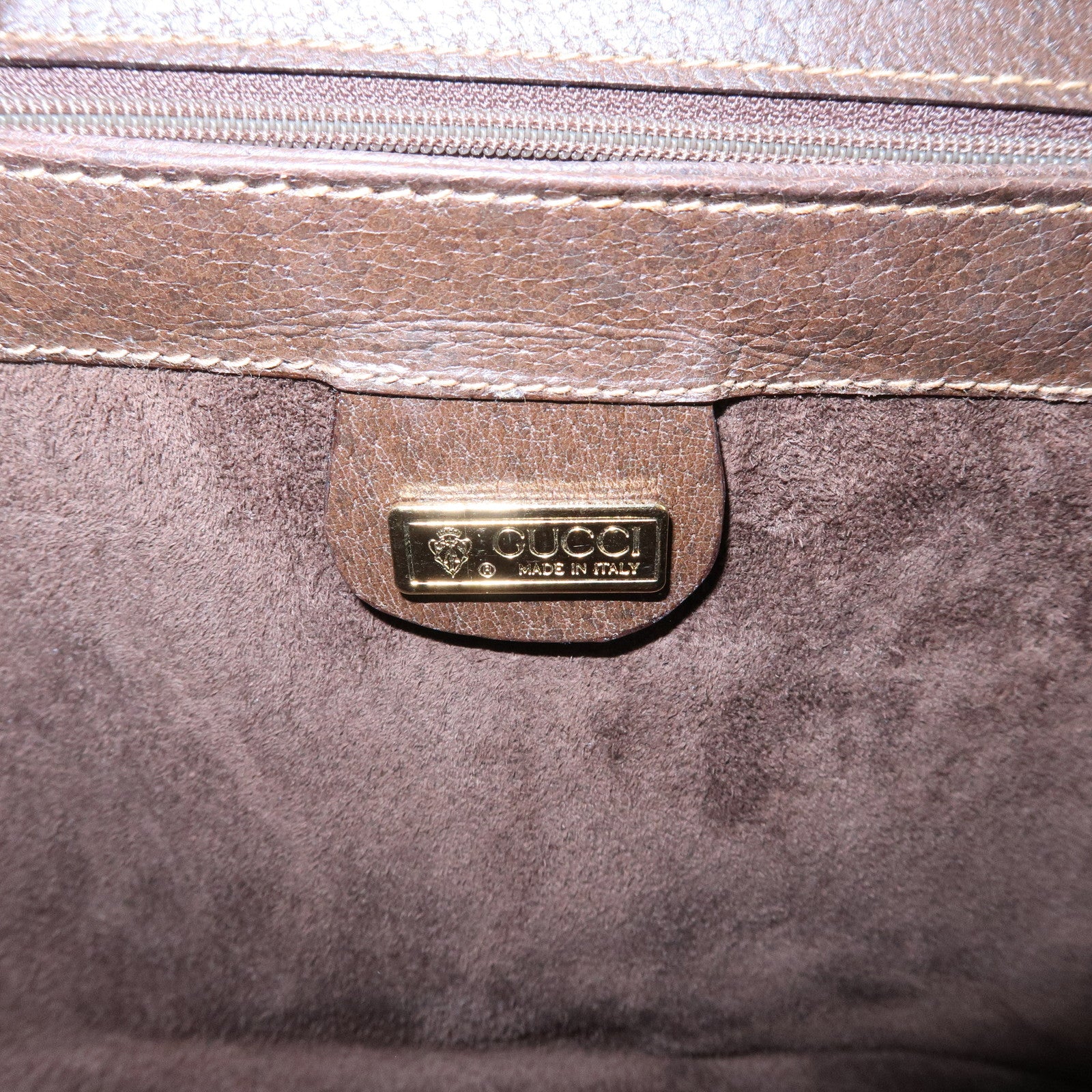 GUCCI Old Gucci Leather Hand Bag Brown 000・406・0025