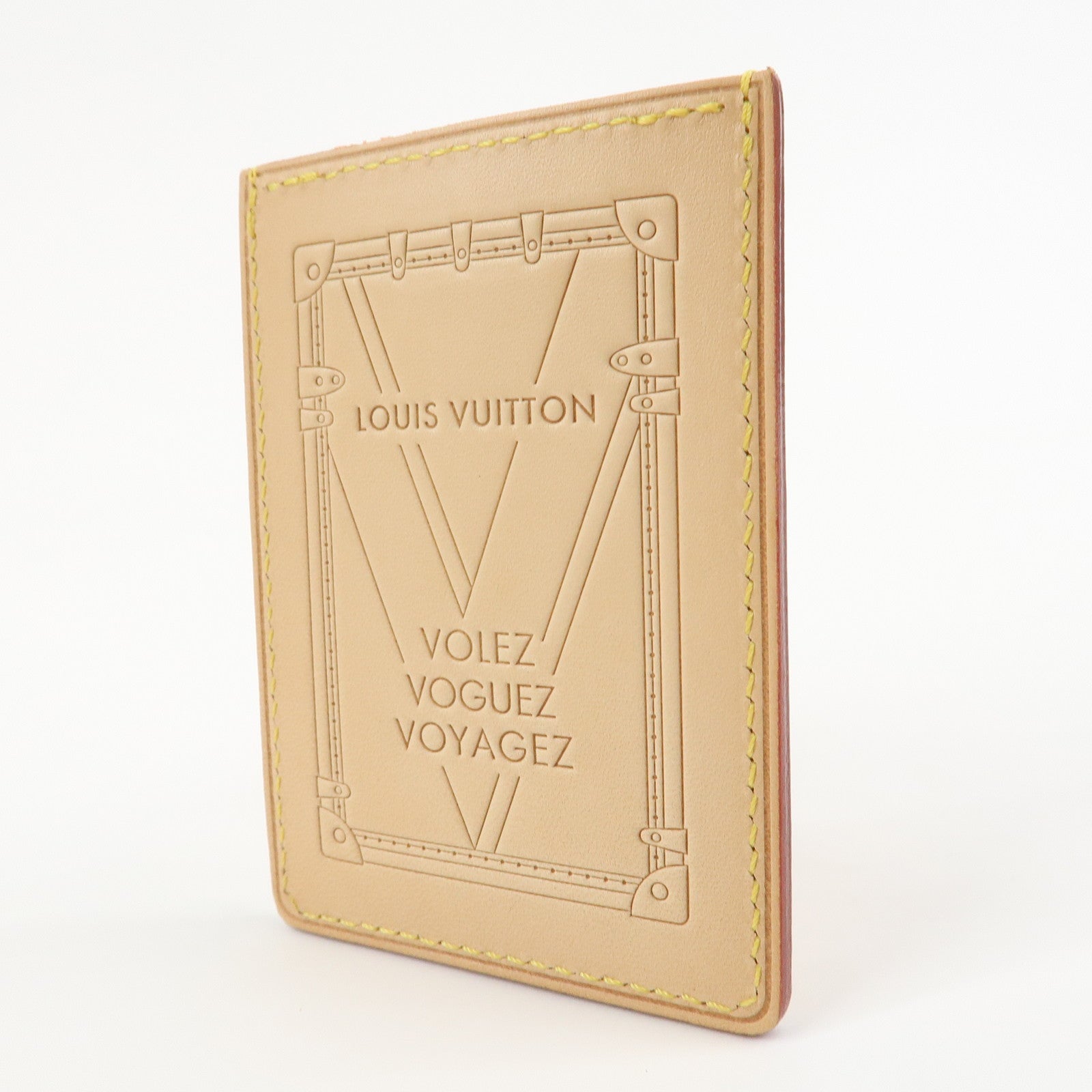 Louis Vuitton Porte-Carte Trunk Leather Card Case Beige M62363