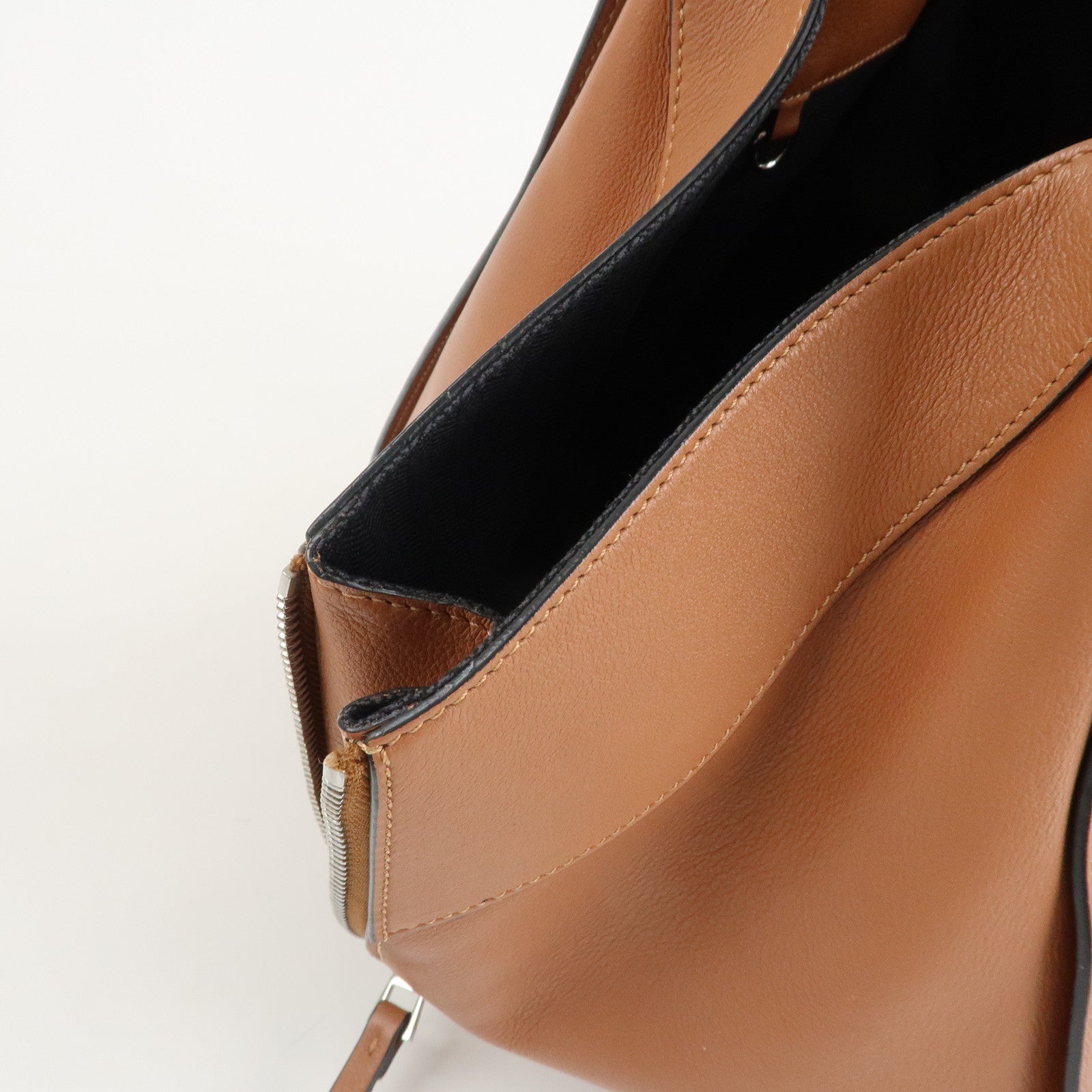 LOEWE Anagram Leather Hammock Small Shoulder Bag Tan Brown