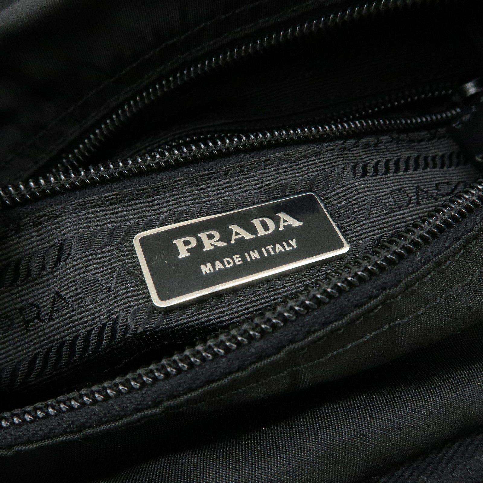 PRADA Triangle Logo Nylon Shoulder Bag Crossbody Bag Black