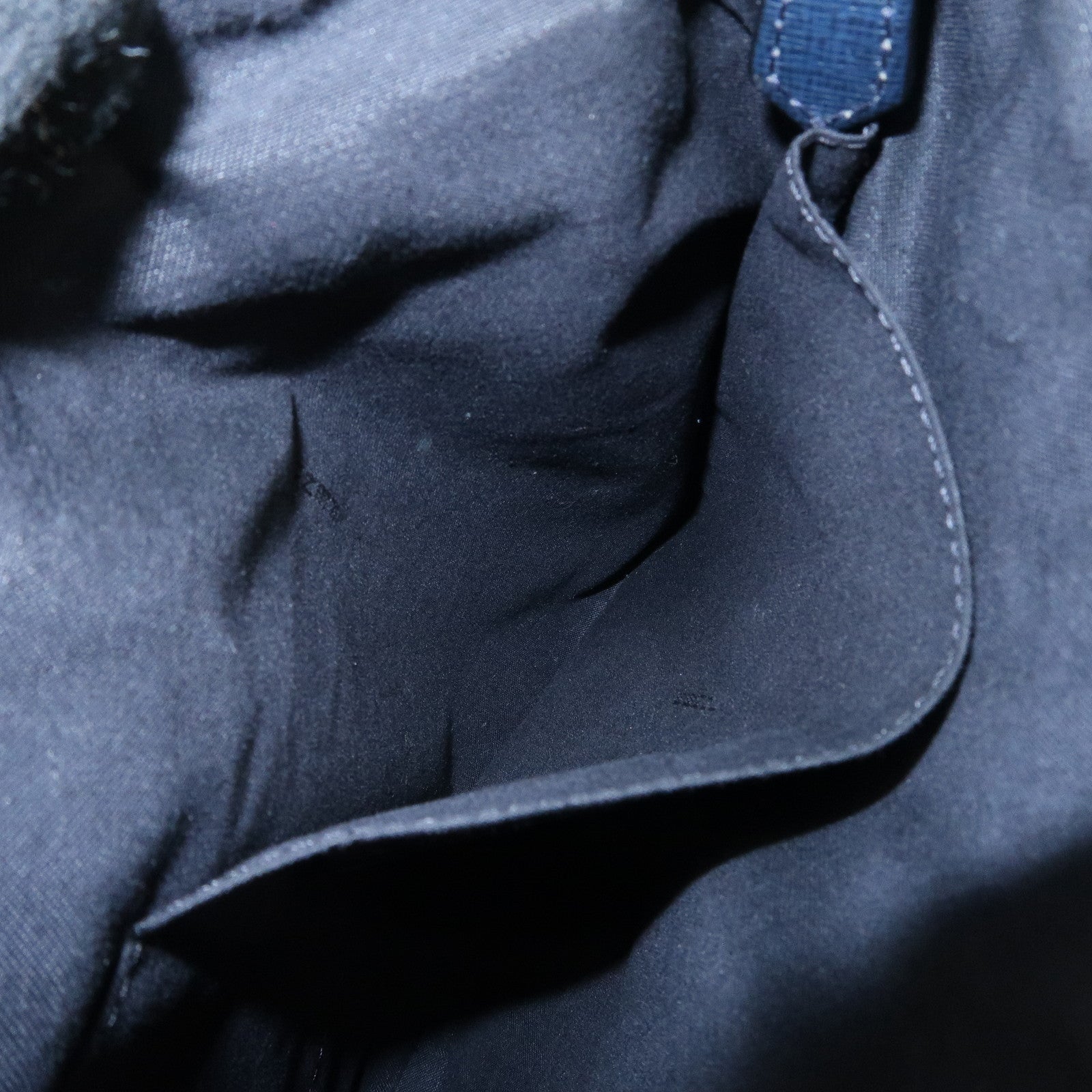 FENDI Logo Leather Shoulder Bag Crossbody Bag Navy 7VA357 Used