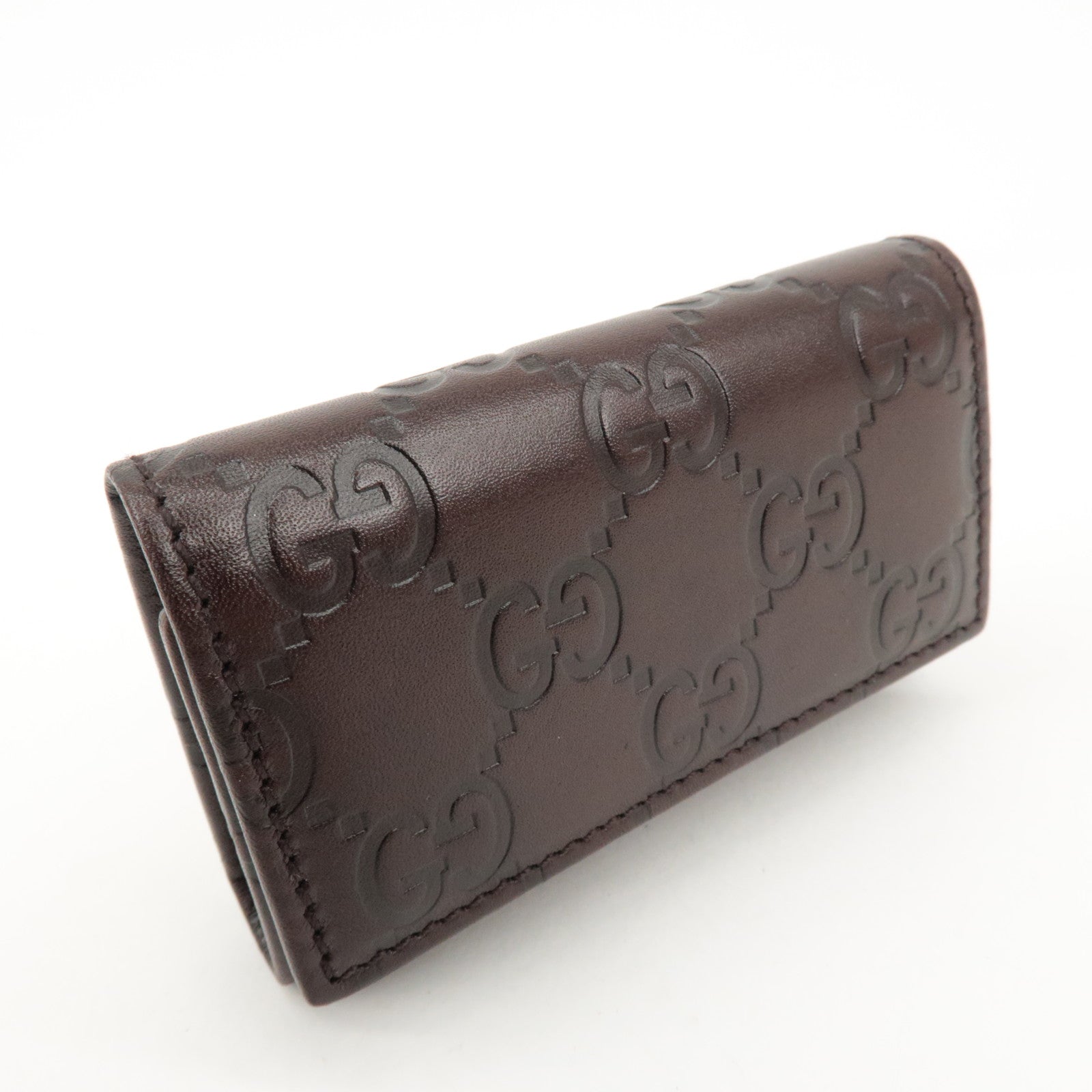 GUCCI Guccissima Leather 6 Rings Key Case Key Holder Brown 138093 Used