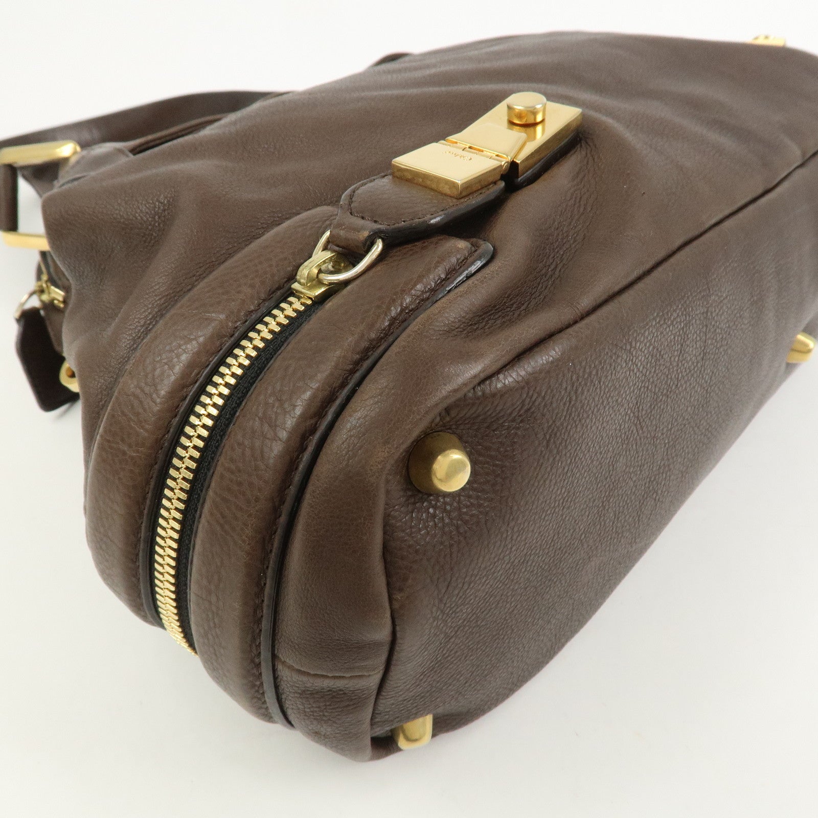 Chloe Marcie Leather 2Way Bag Shoulder Hand Bag Brown 03.10.662