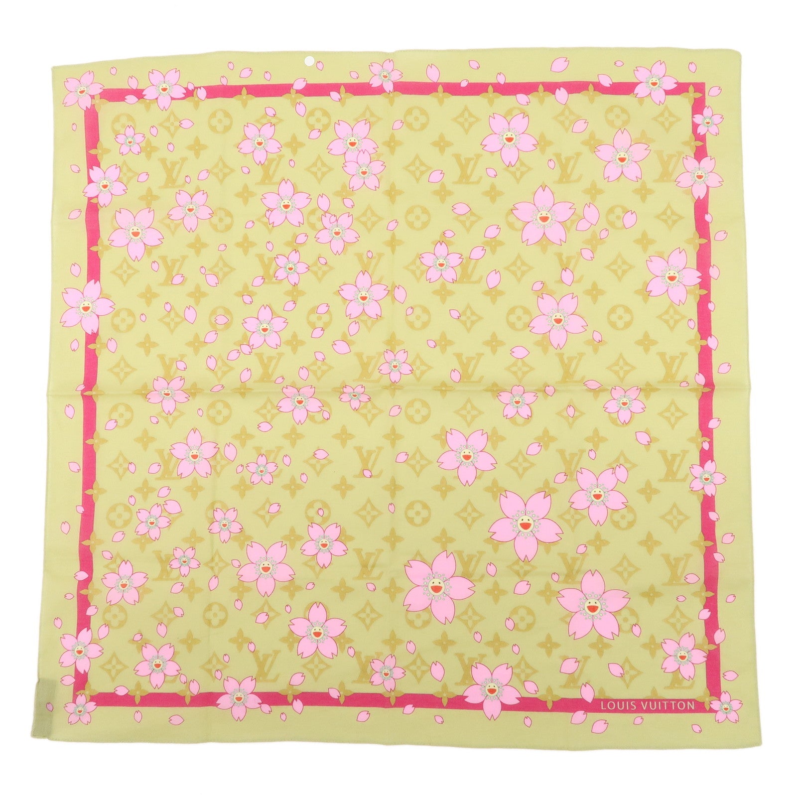 Louis Vuitton Monogram Cotton 100% Scarf Murakami M71921 Used