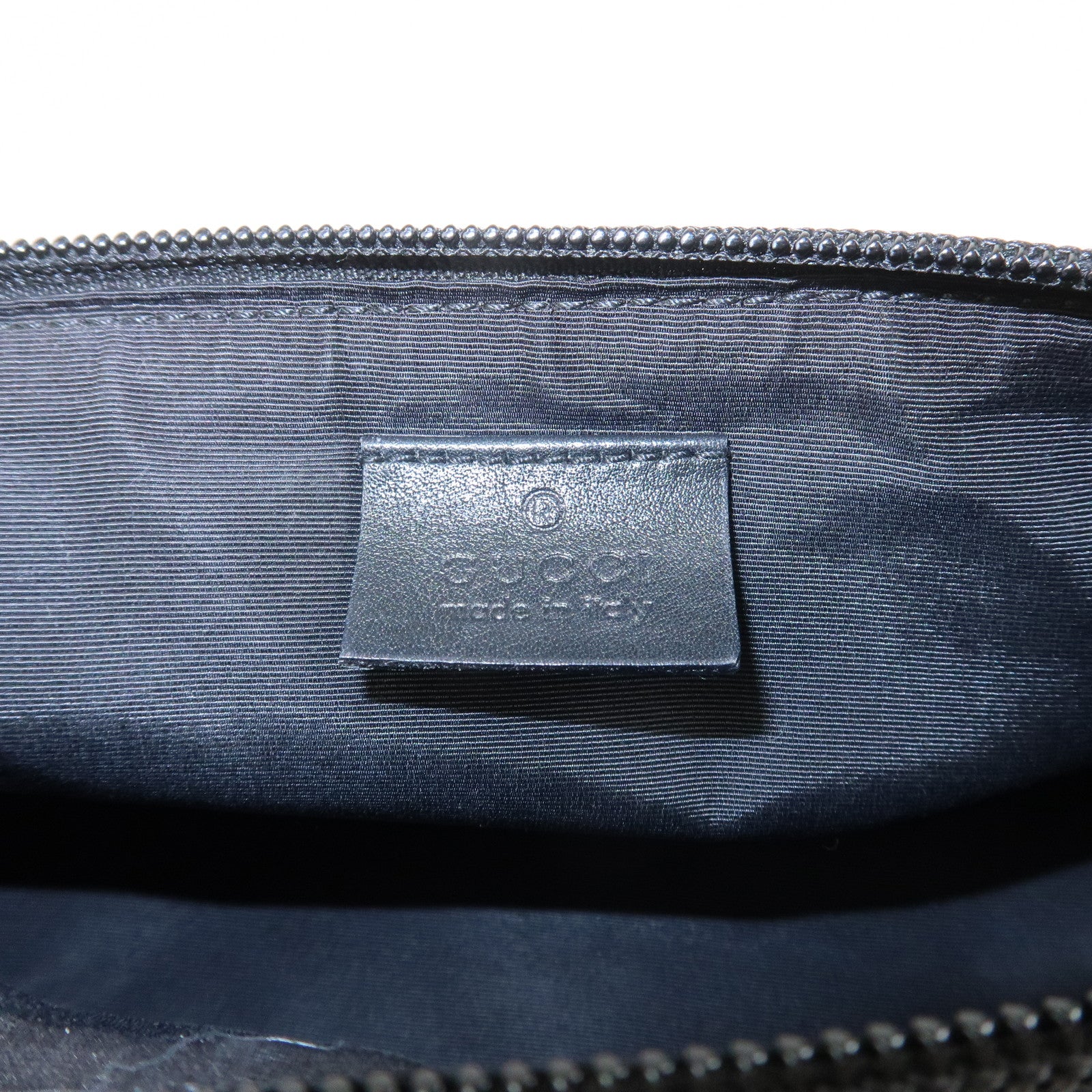 GUCCI Boat Bag GG Canvas Leather Accessory Pouch Black 07198