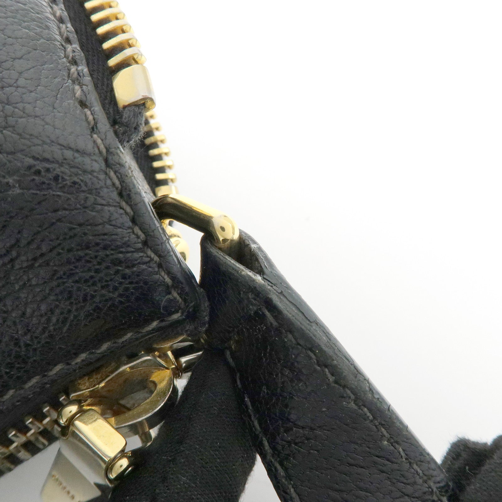MIU MIU Madras Leather 2WAY Bag Hand Bag Shoulder Bag Black RN1016