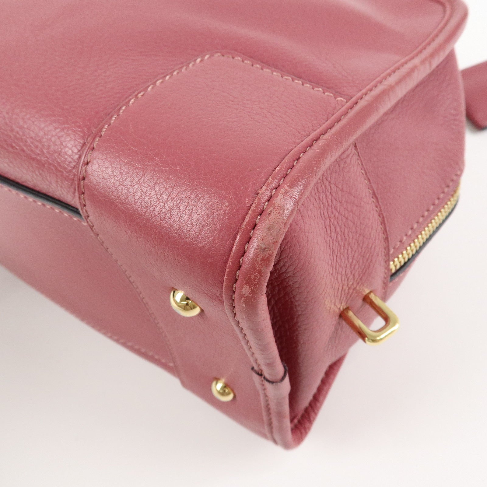 LOEWE Anagram Amazona 28 Leather Hand Bag Pink Used