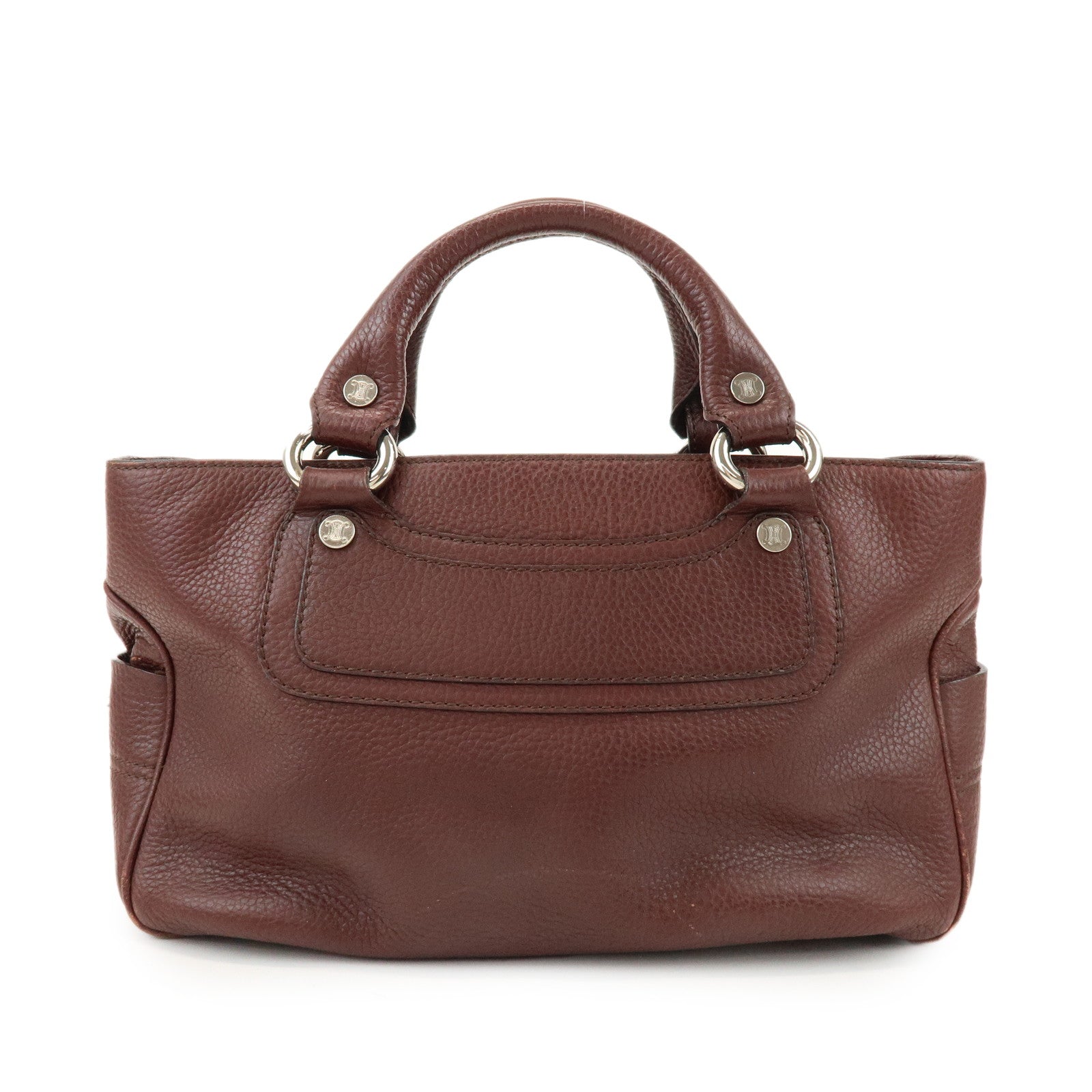 CELINE Leather Boogie Bag Hand Bag Tote Bag Brown