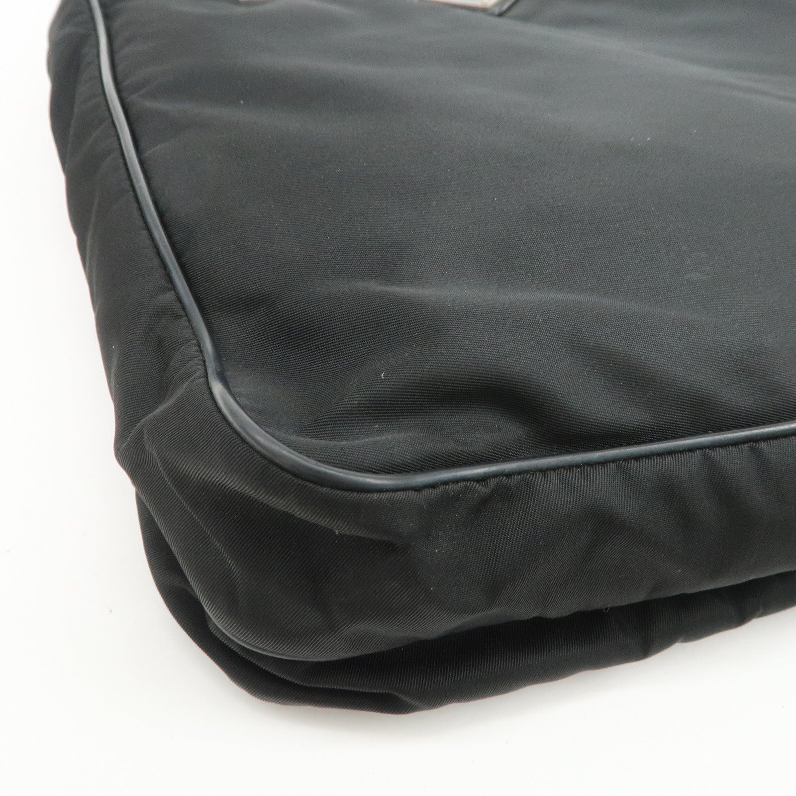 PRADA Nylon Saffiano Leather Shoulder Crossbody Bag Black VA0269