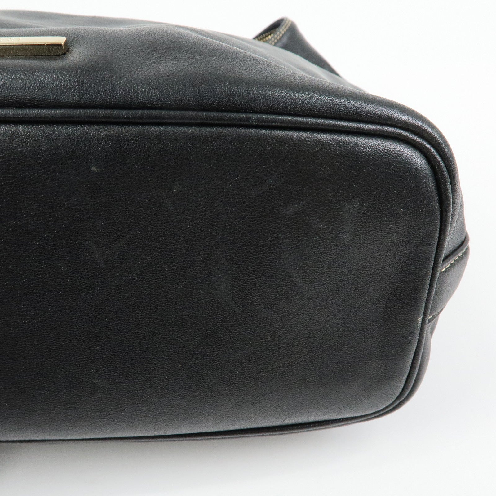 GUCCI Leather Shoulder Bag Hand Bag Black 73885