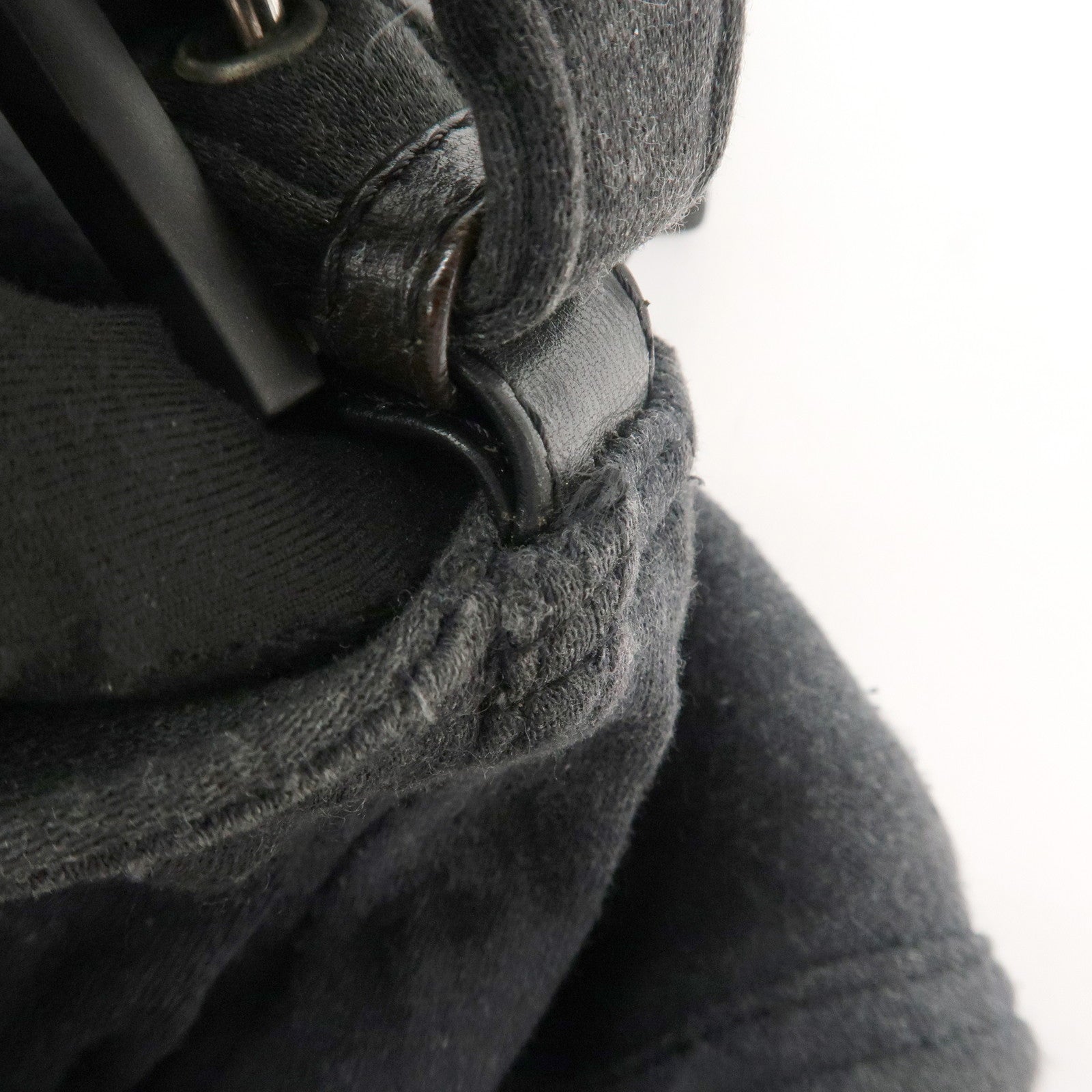 FENDI Mamma Baguette Cotton Shoulder Bag Hand Bag Gray 26325