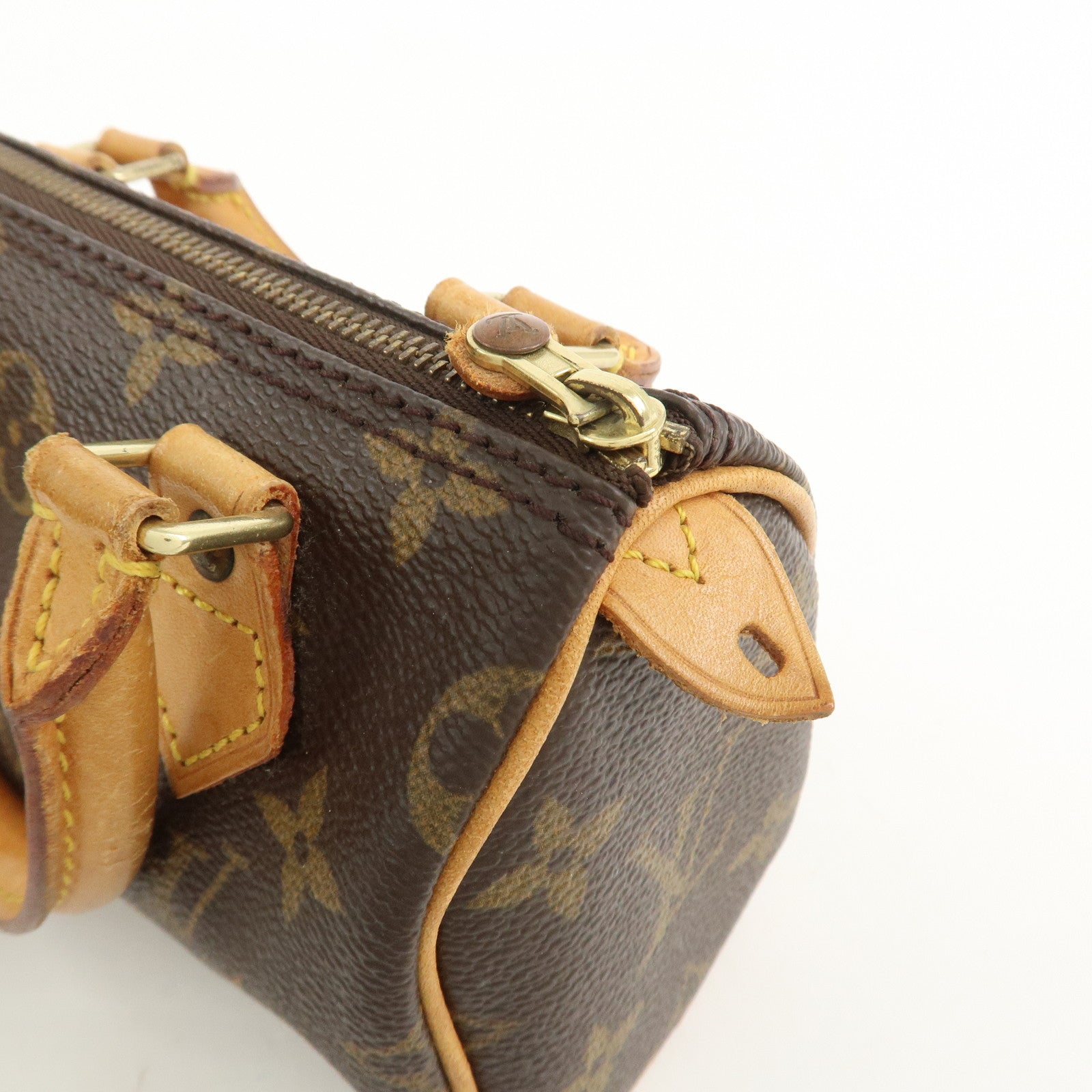 Louis Vuitton Monogram Mini Speedy Hand Bag Boston Bag Brown M41534