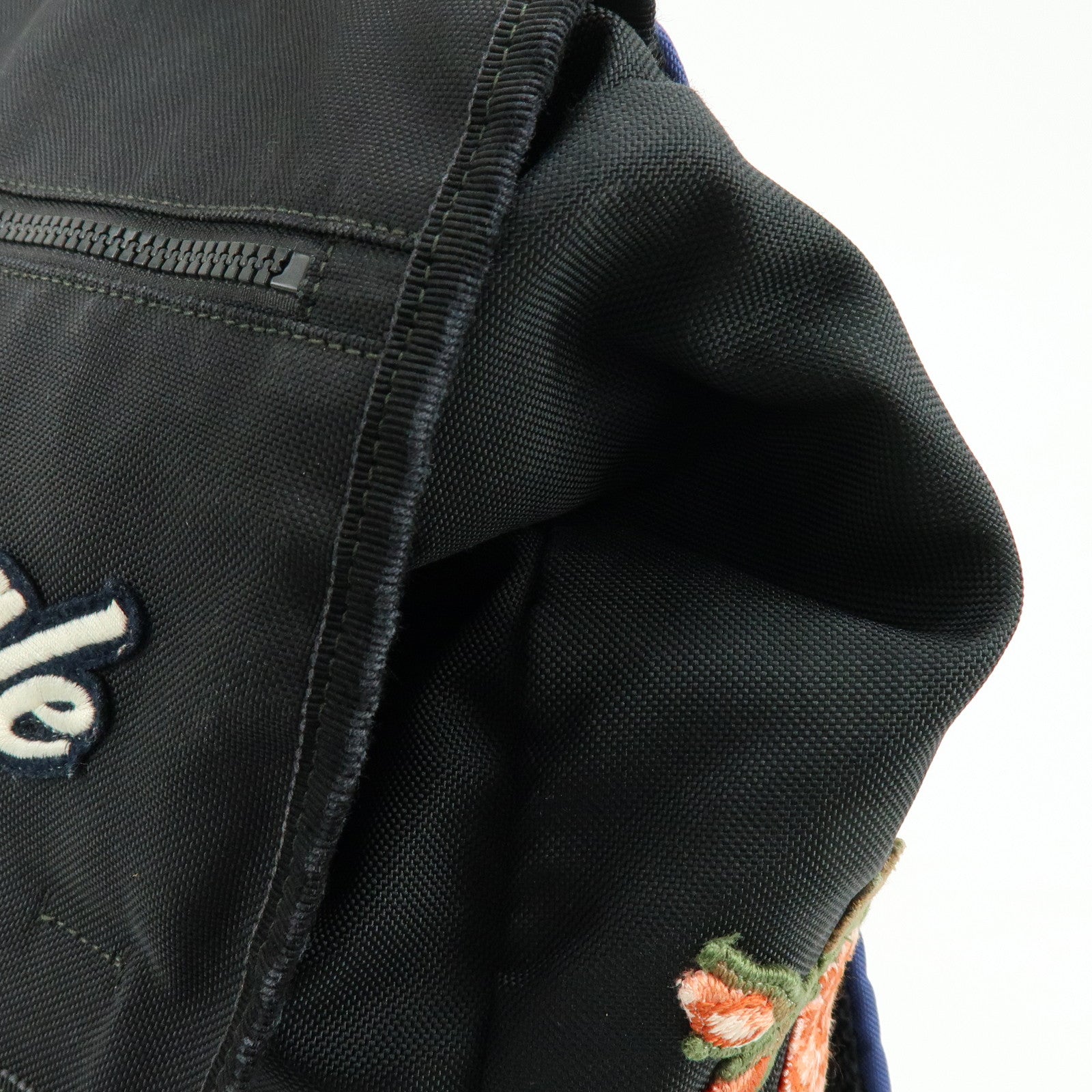 GUCCI Sherry Cat Head Embroidery Tiger Canvas Backpack Black 450982