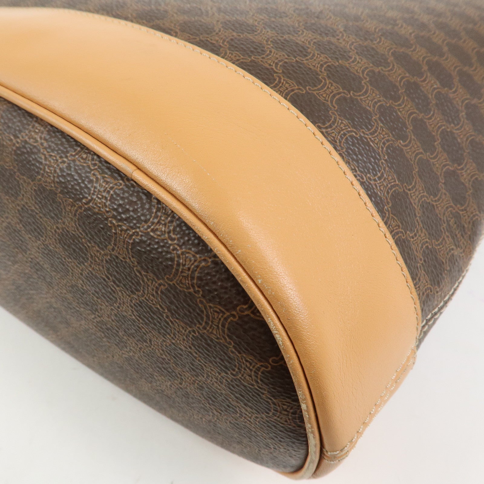 CELINE Macadam PVC Leather Shoulder Bag Hand Bag Brown