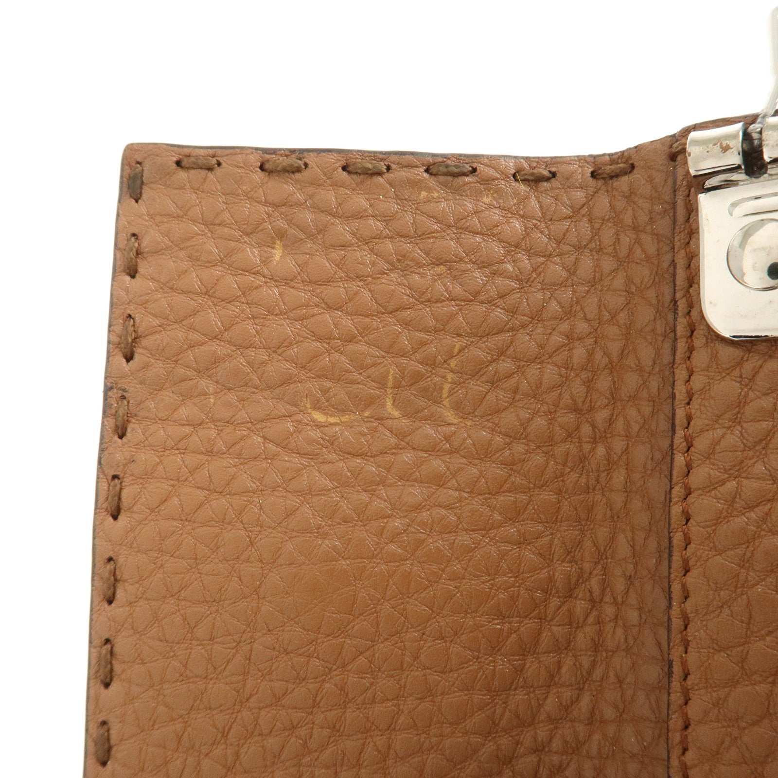 FENDI Selleria Leather 6 Rings Key Case 8AP079 Brown