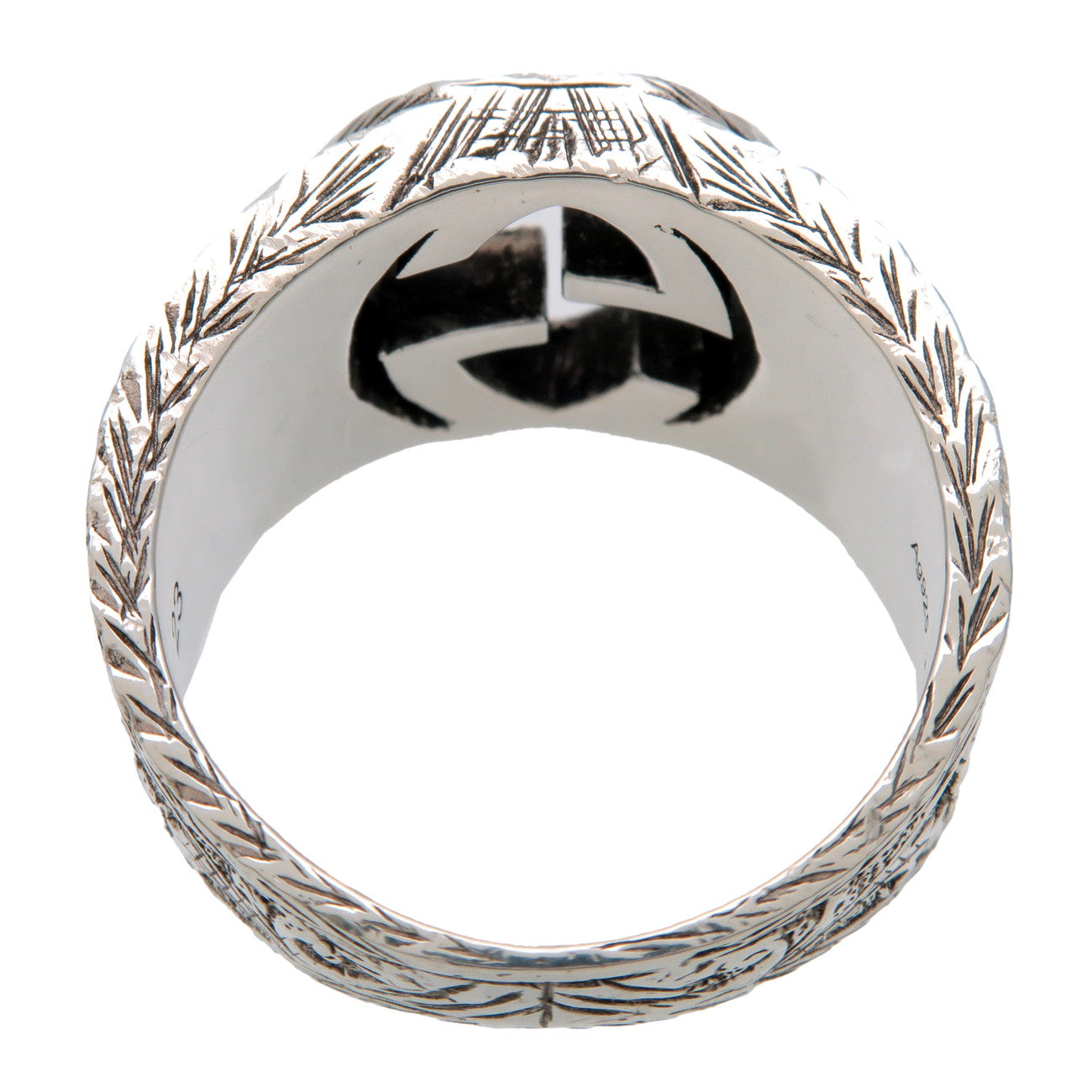 GUCCI Interlocking G Arabesque Ring SV925 Silver #23 US10.5 EU63