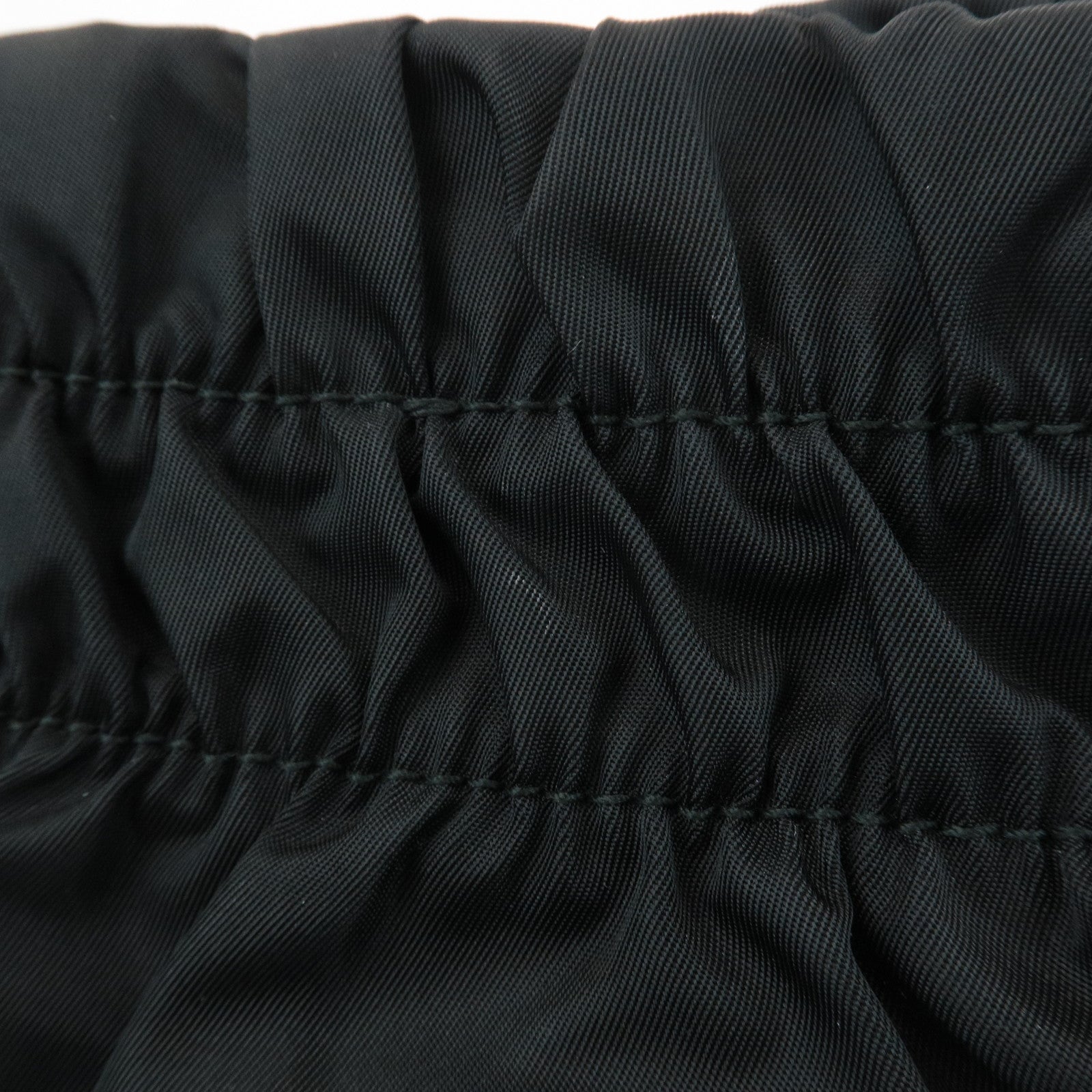 PRADA Ribbon Leather Nylon Shoulder Bag Hand Bag Black