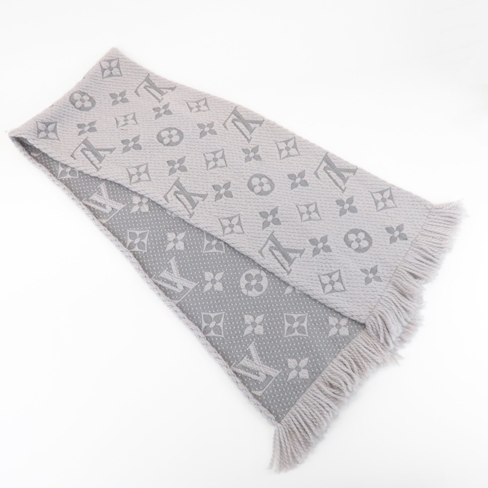 Louis Vuitton Monogram Escharp Logomania Scarf Gris Perle M74742