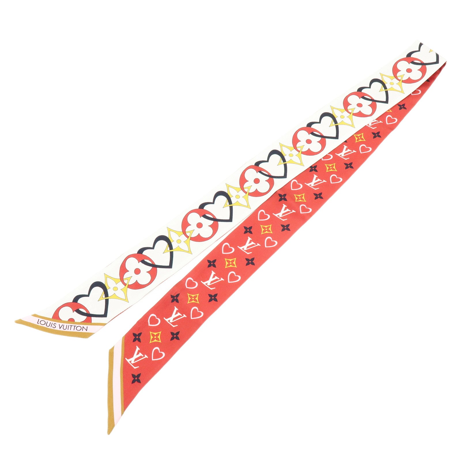 Louis Vuitton Bandeau BB My Tour LV Silk 100% Scarf Red M78117