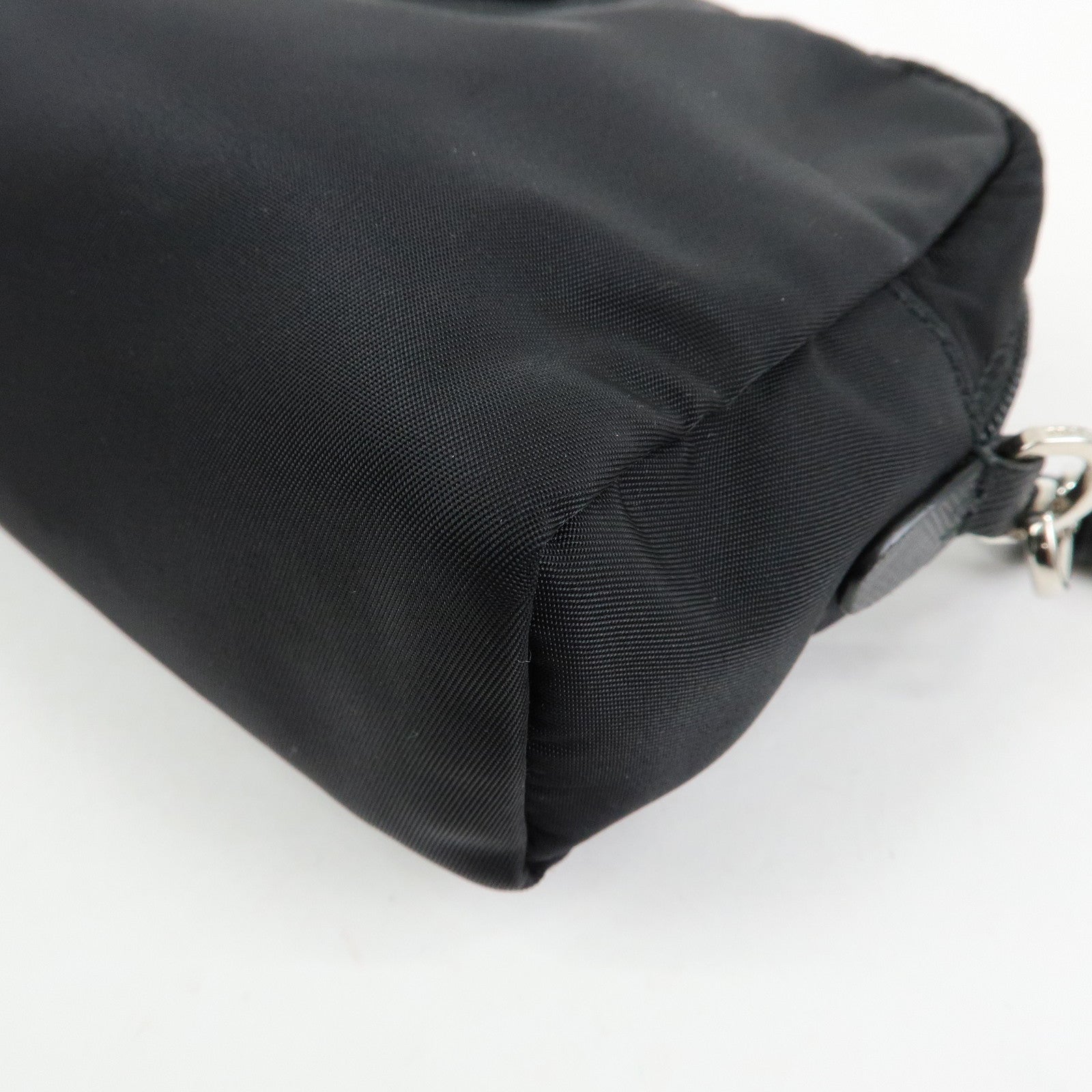 PRADA Triangle Logo Re-Nylon Saffiano Leather Cosmetic Pouch 1NE693