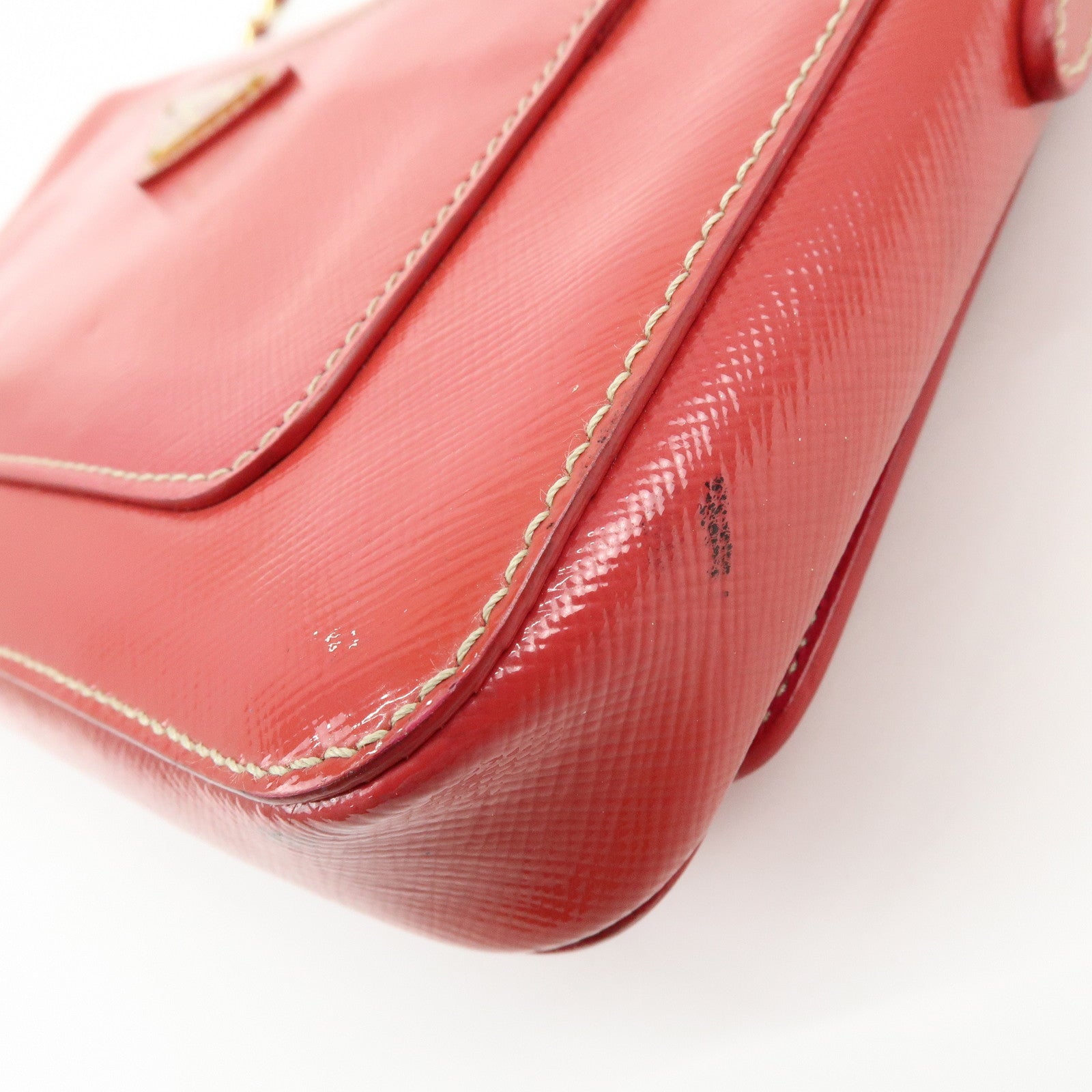 PRADA Patent Leather 2Way Shoulder Chain Bag Hand Bag Pink