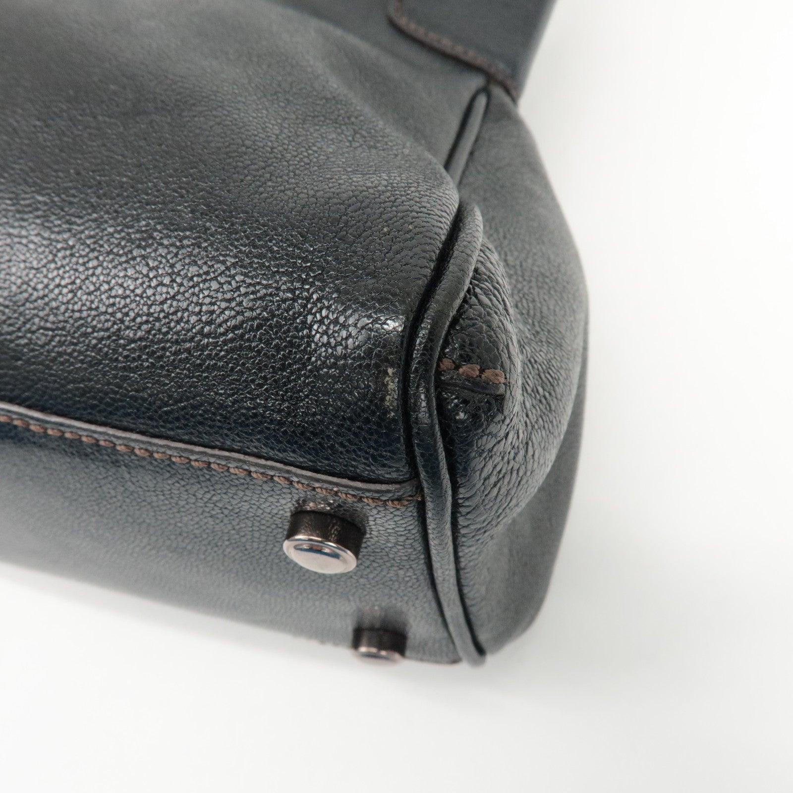 Cartier Must Line Leather Marcello Hand Bag Black Used