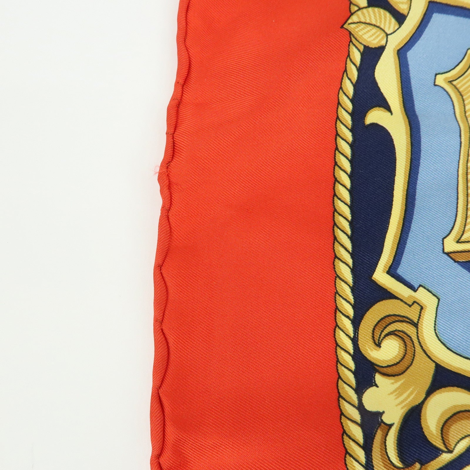 CELINE Silk Baltimore and Ohio Railroad Scarf 85x85 Red White Blue