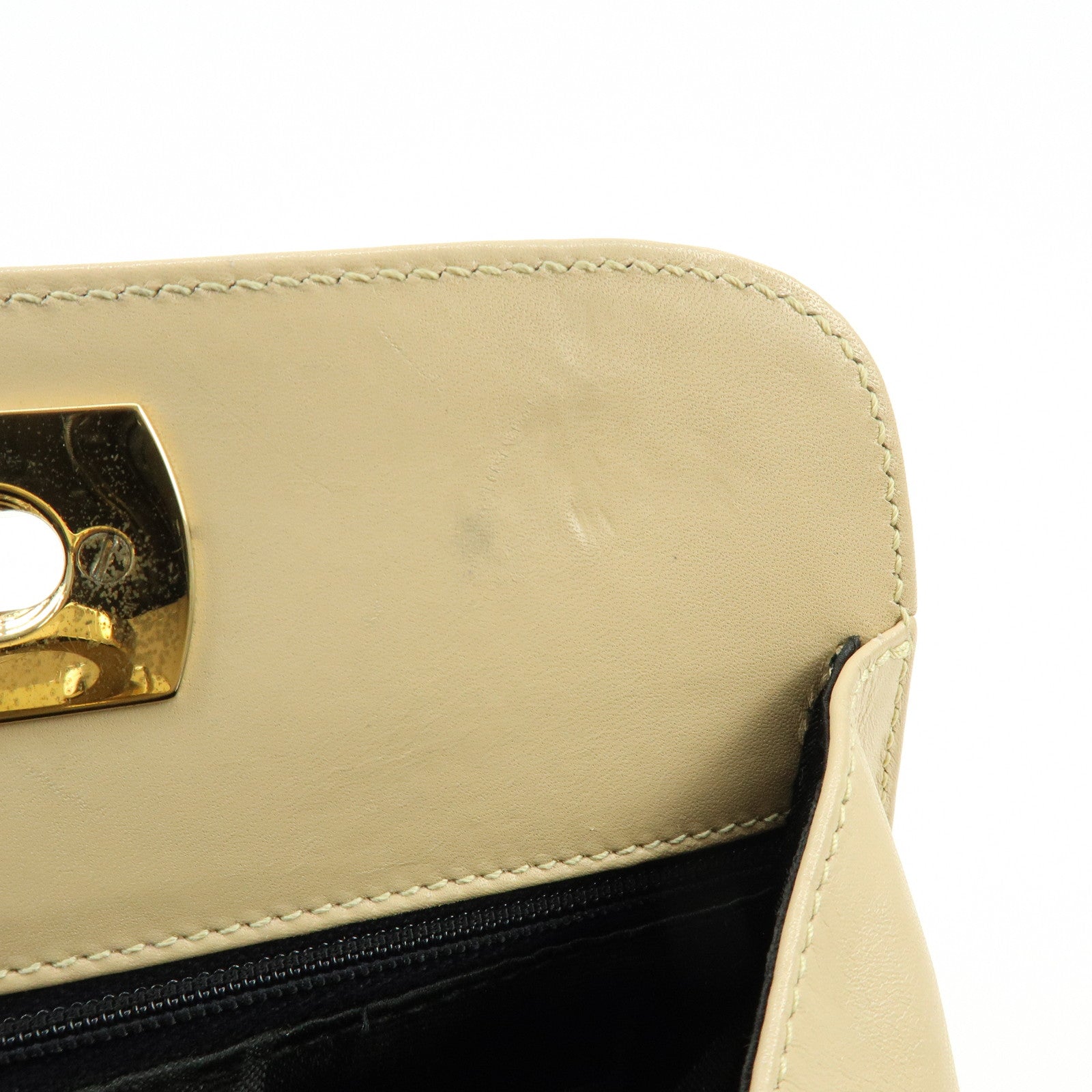 Ferragamo Gancini Leather Shoulder Bag Crossbody Bag Beige