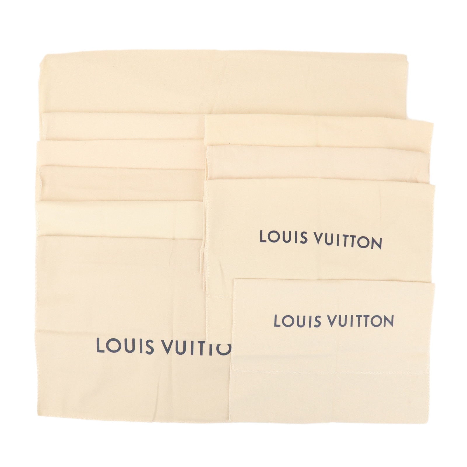 Louis Vuitton Set of 10 Dust Bag Storage Bag Flap Style Beige