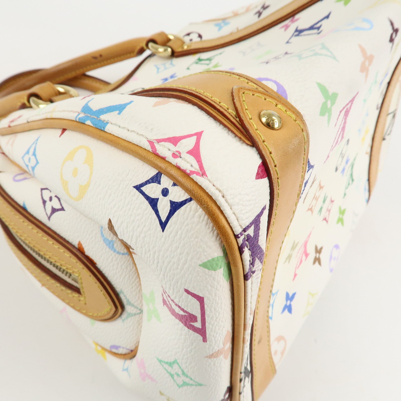 Louis Vuitton Monogram Multicolor Priscilla Hand Bag Blanc M40096 Used