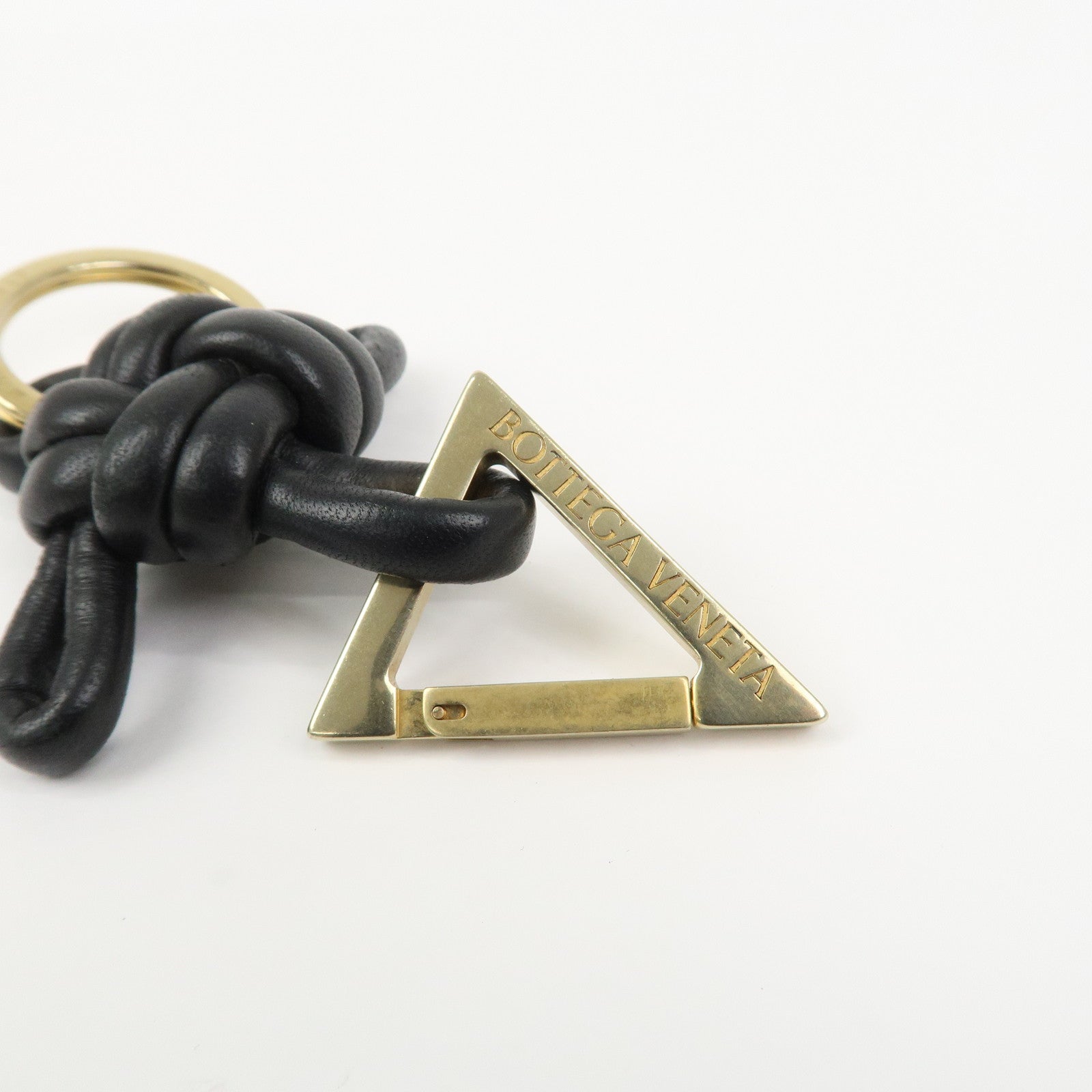 BOTTEGA VENETA Nappa Leather Bag Charm Key Chain Black