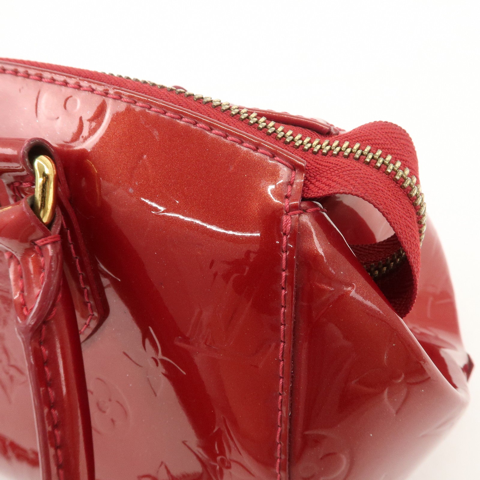 Louis Vuitton Monogram Vernis Sherwood PM Hand Bag Pomme d'Amour VI0131 Used