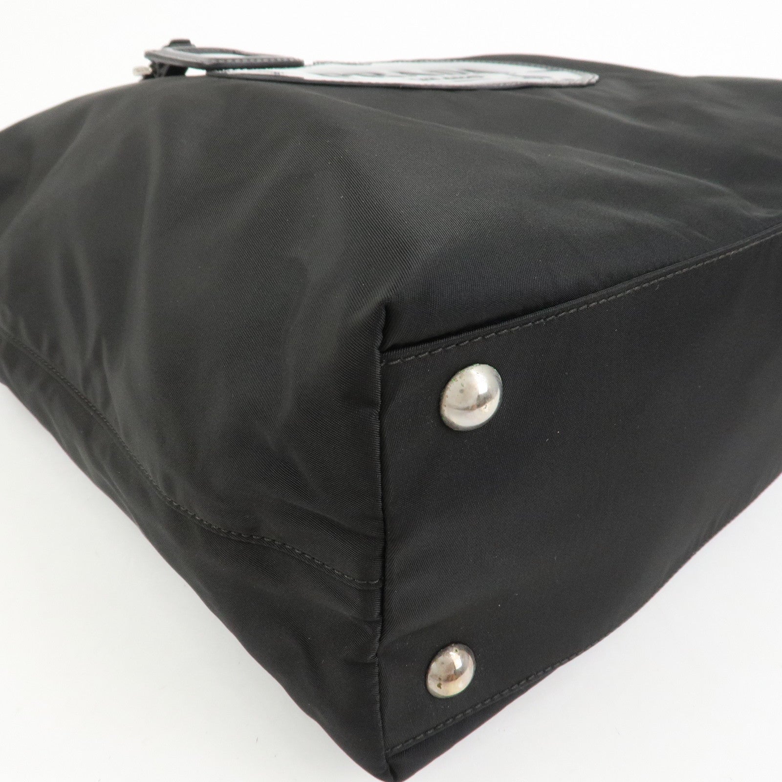 PRADA Nylon Patent Leather 2Way Bag Shoulder Bag Black BN1106