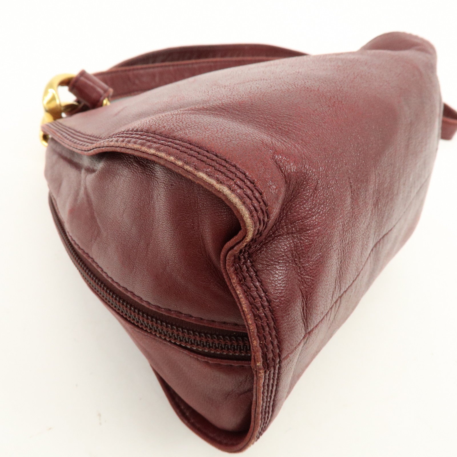 LOEWE Anagram Leather Shoulder Bag Crossbody Bag Bordeaux