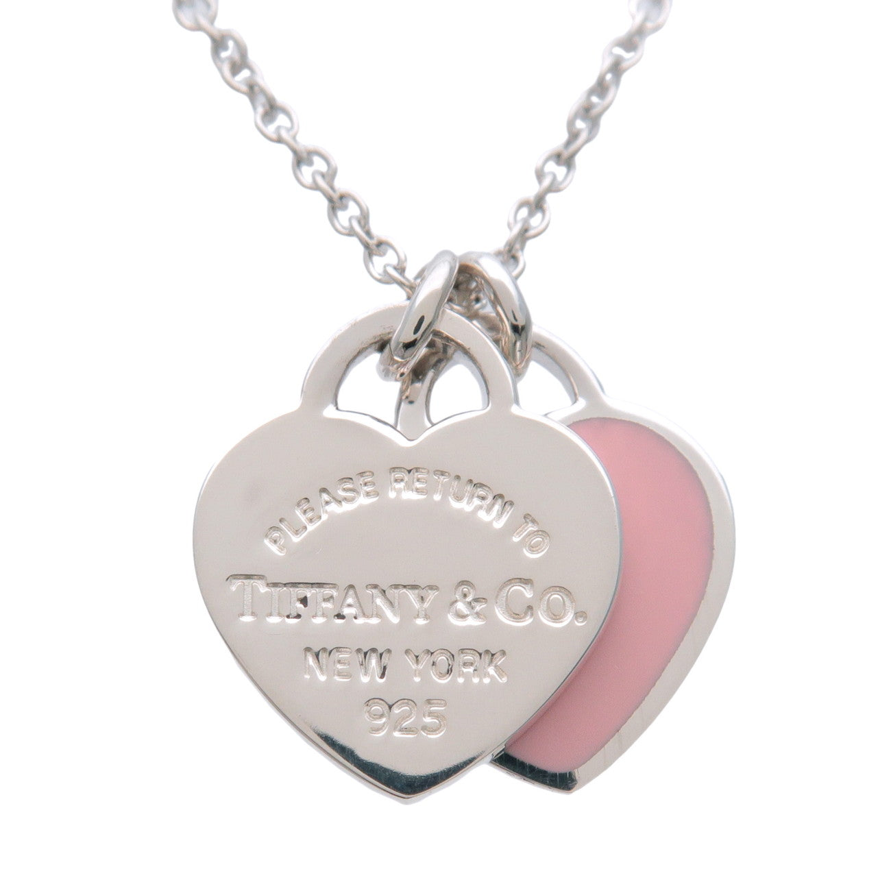 Tiffany & Co Return to Tiffany Mini Double Heart Tag Necklace SV925