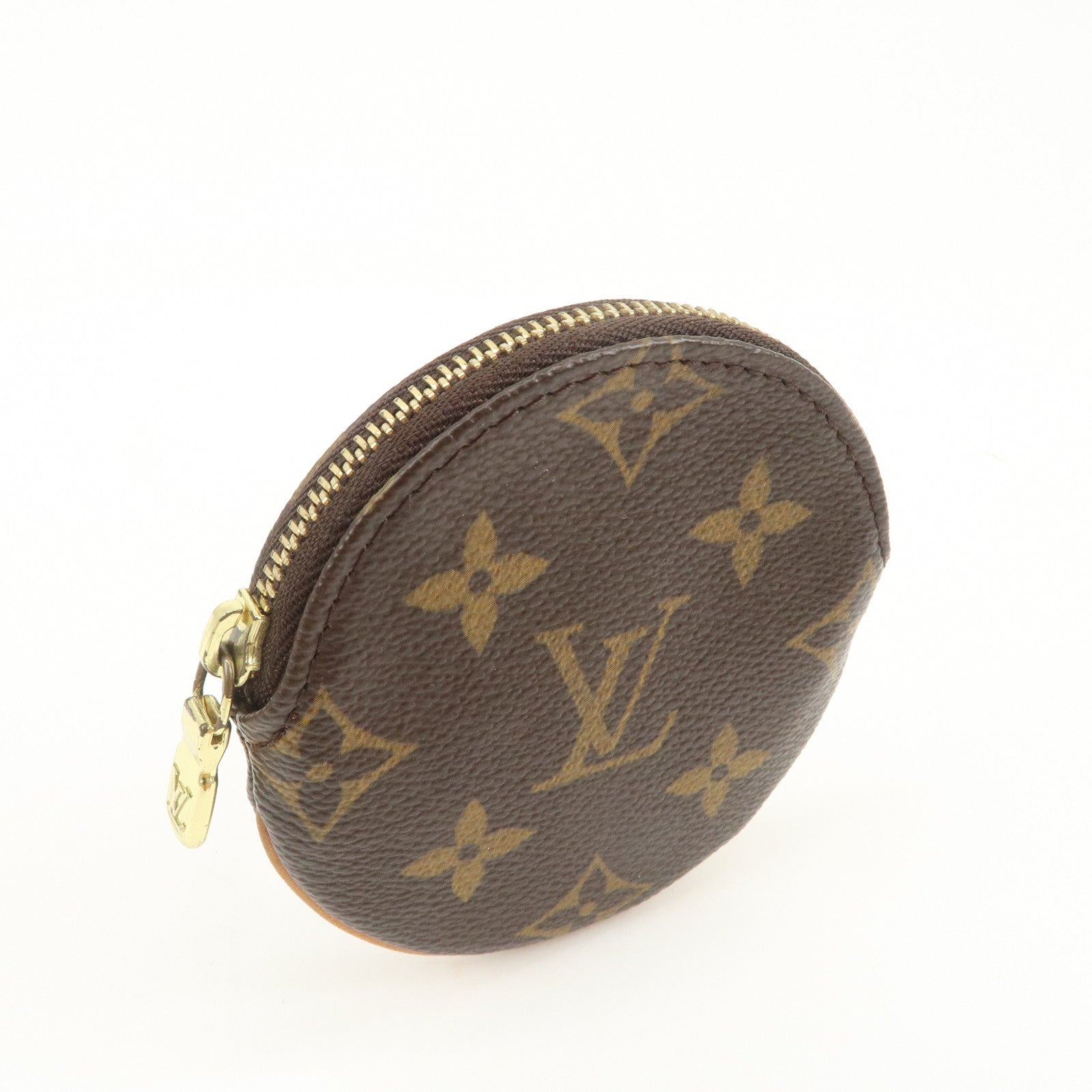 Louis Vuitton Monogram Porte Monnaie Rond Coin Case Brown M61926